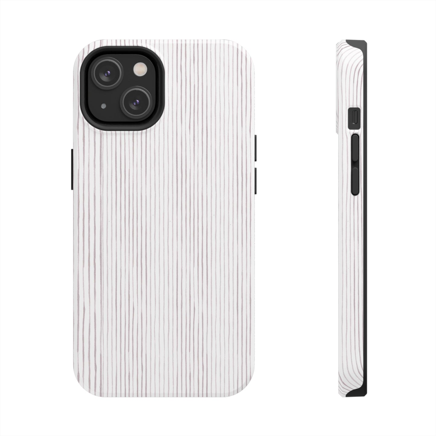 Happy Stripe White / Silver Phone Case