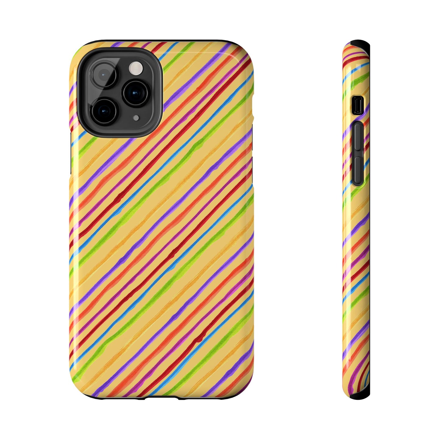 Calico Stripe Yellow Phone Case