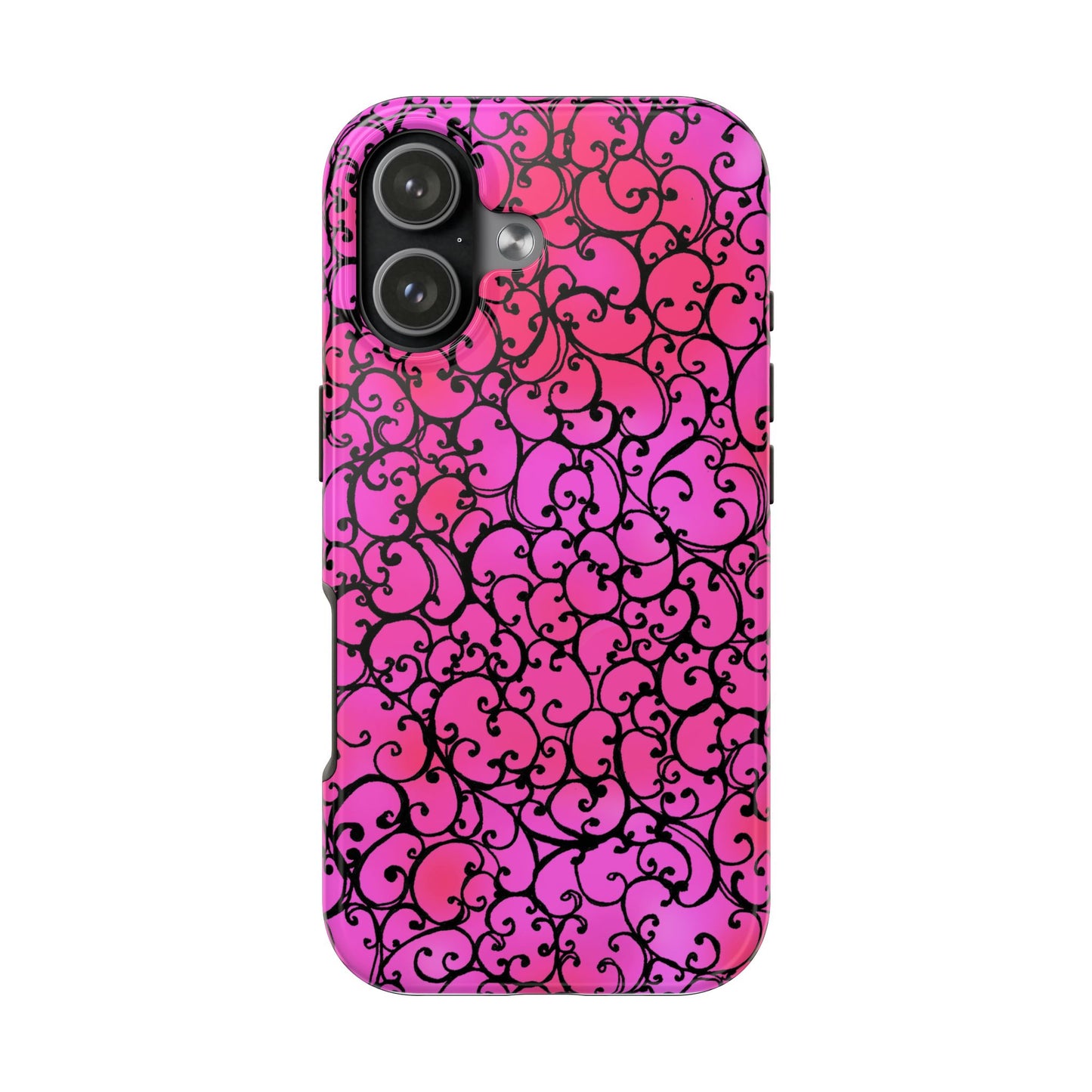 Scrollie Cerise / Black Phone Case