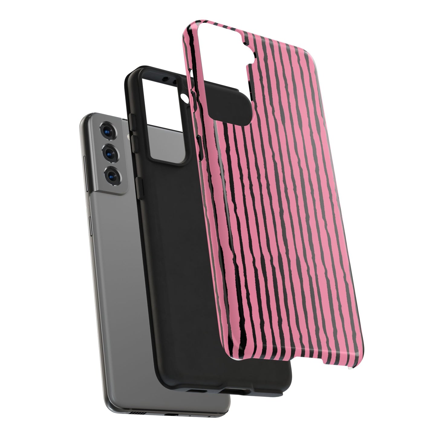 Sorta Stripe Bright Pink / Black Phone Case