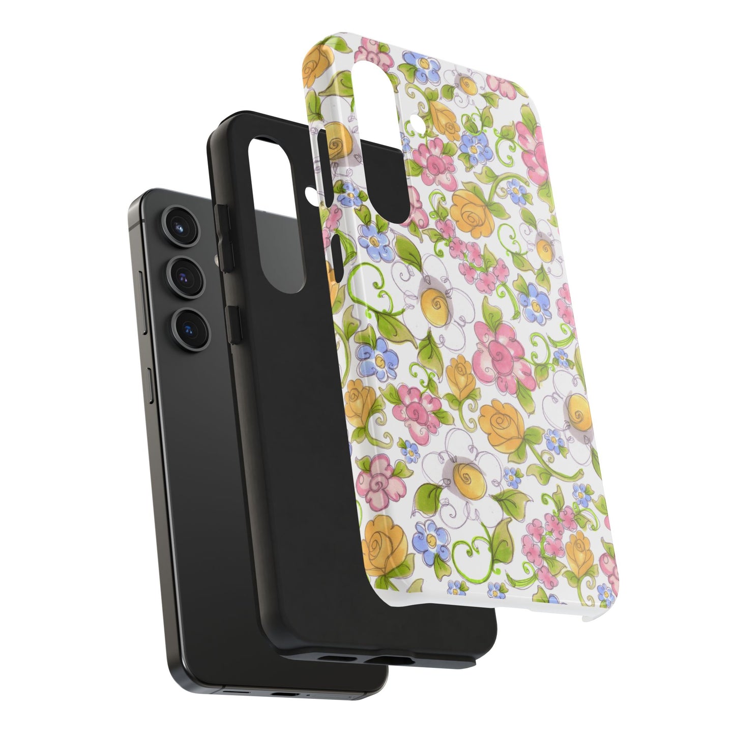 Flower Frolic White Phone Case