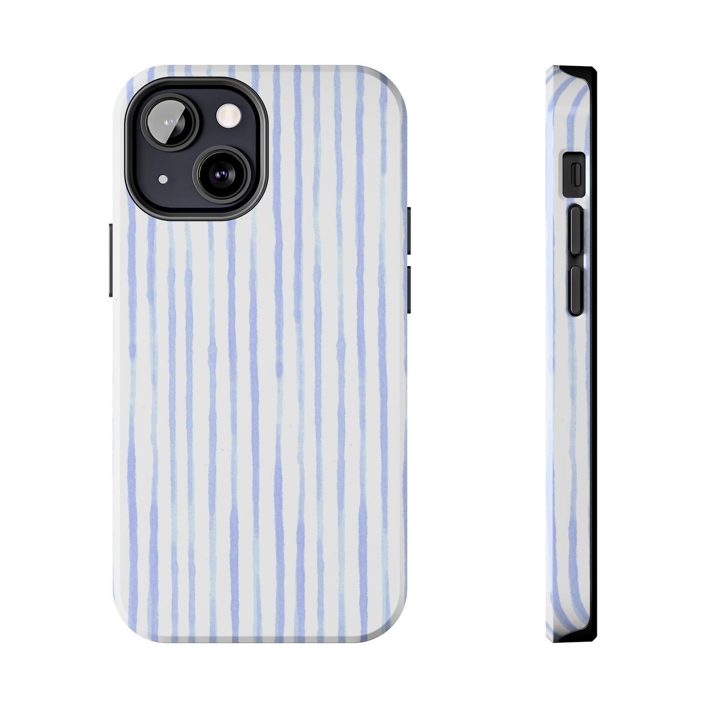 Happy Stripe White / Blue Phone Case