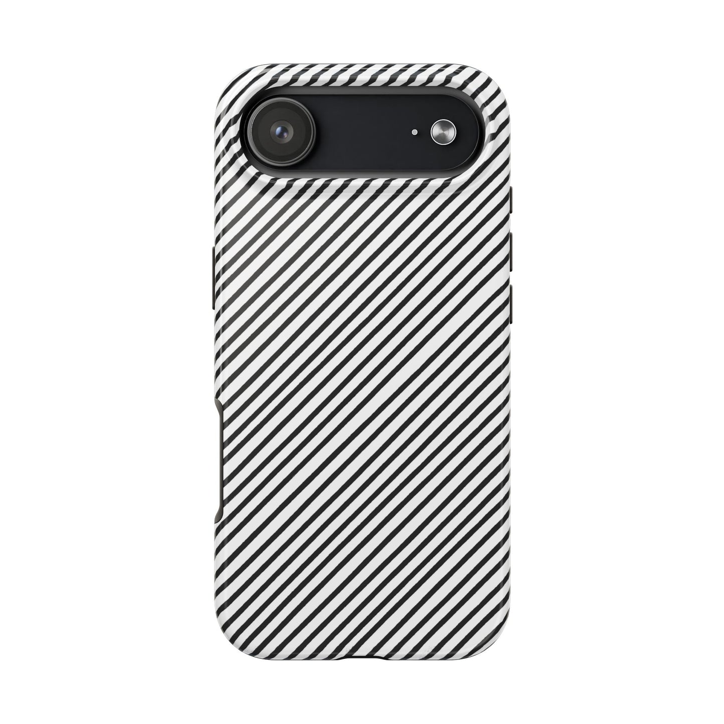 Diagonal Stripe White / Black Phone Case