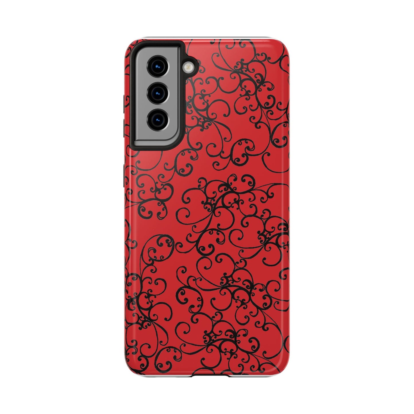 Elegant Scroll Red / Black Phone Case
