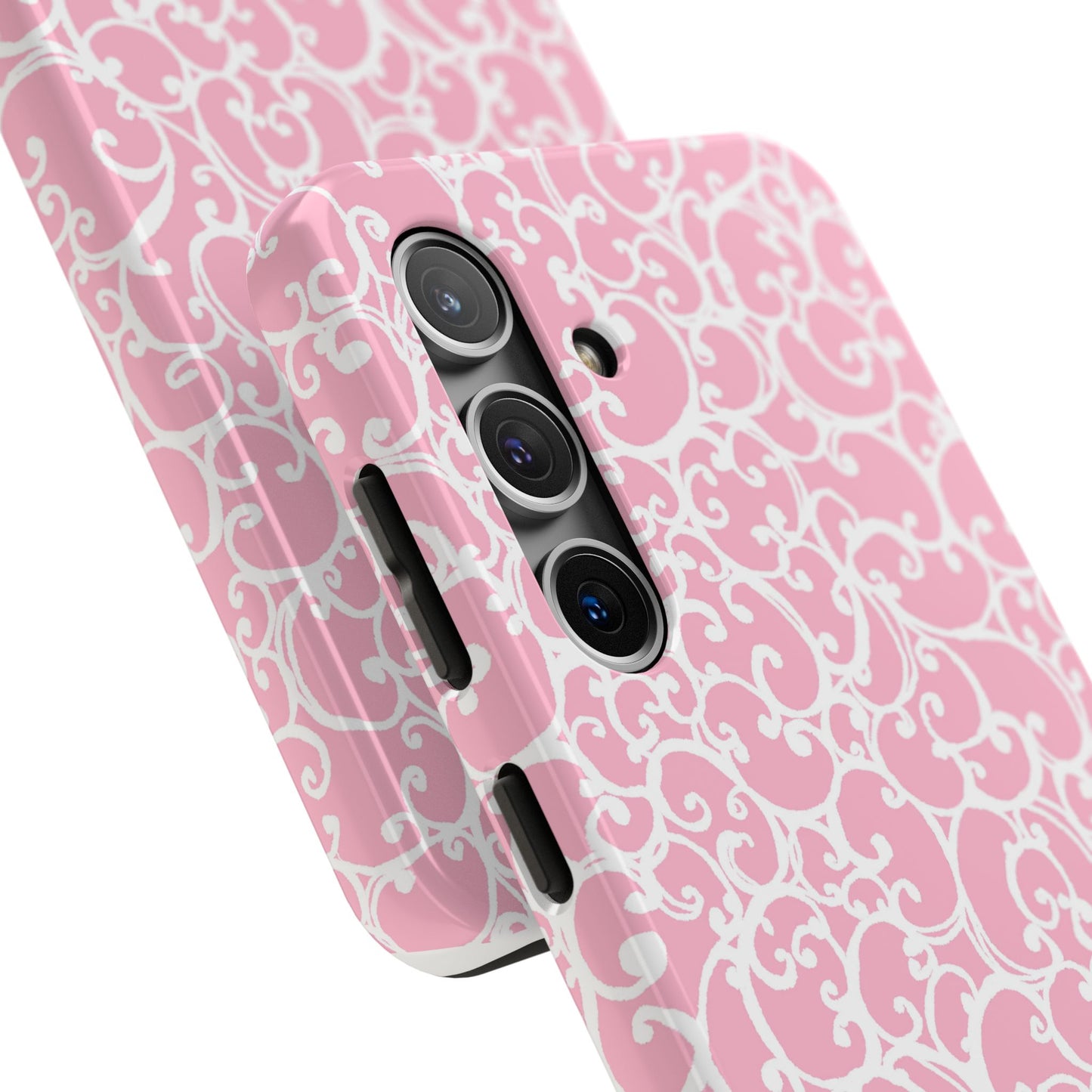 Scrollie Pink / White Phone Case
