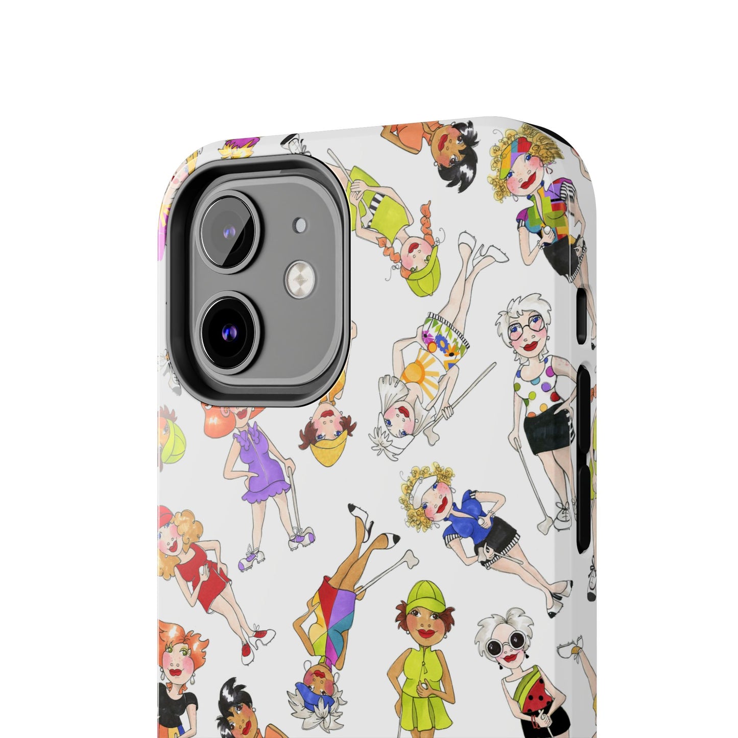 Tossed Golfer Girls White Phone Case
