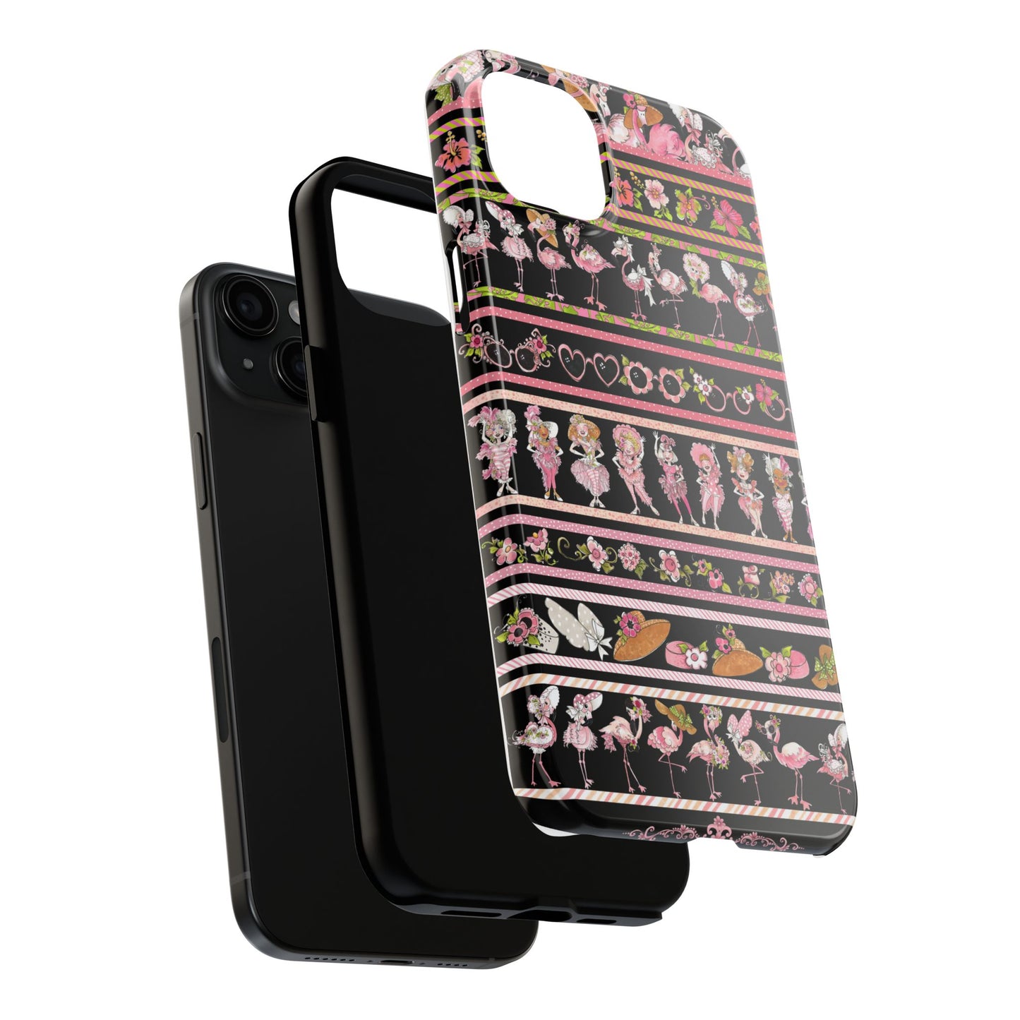 Flam Borders Black Phone Case