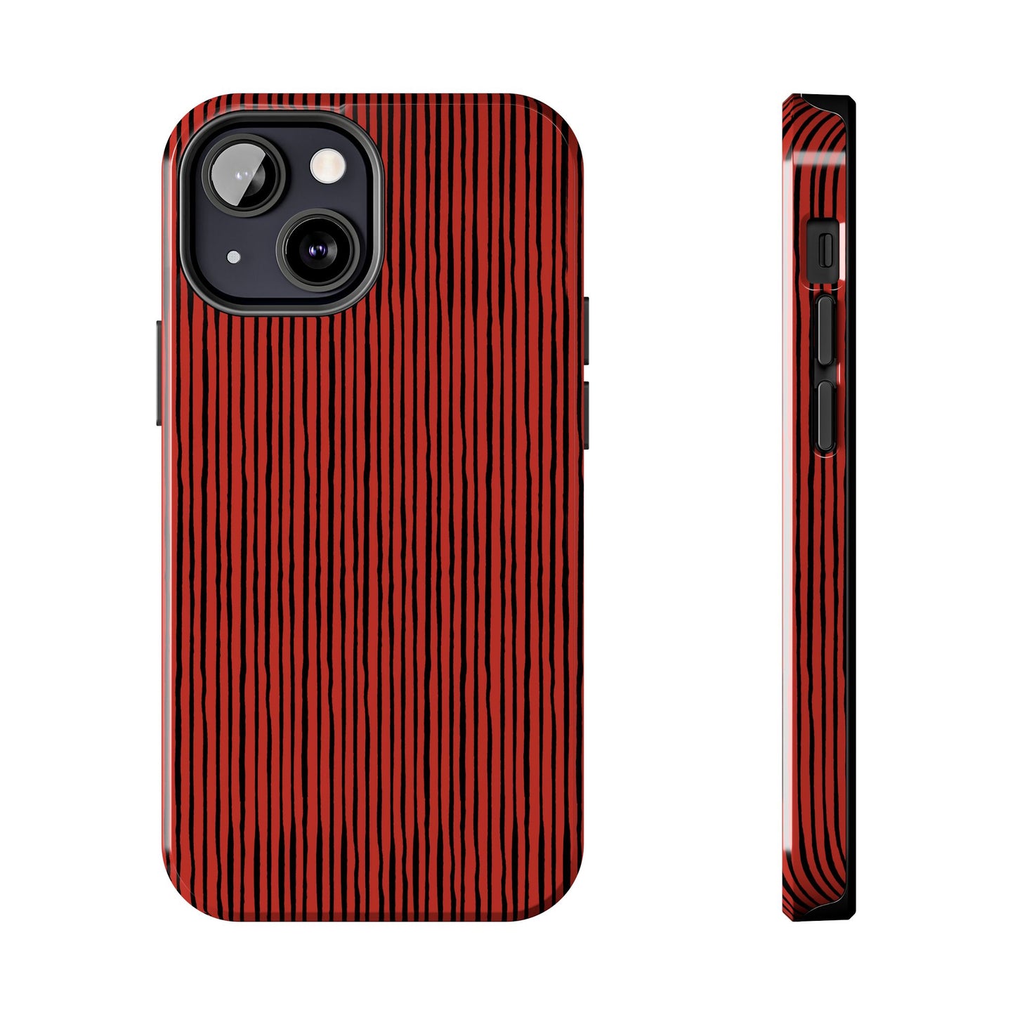Quirky Bias Stripe Red / Black Phone Case