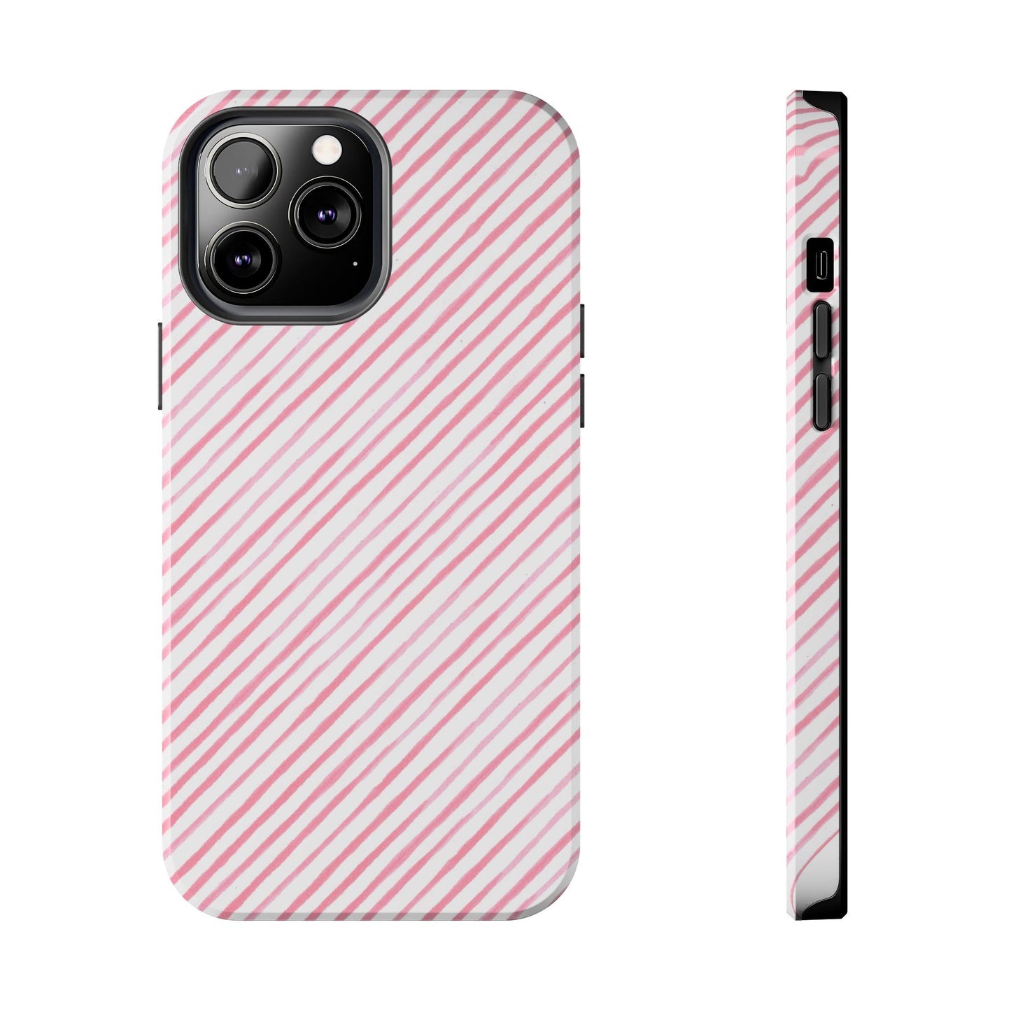 Bias Stripe White / Pink Phone Case