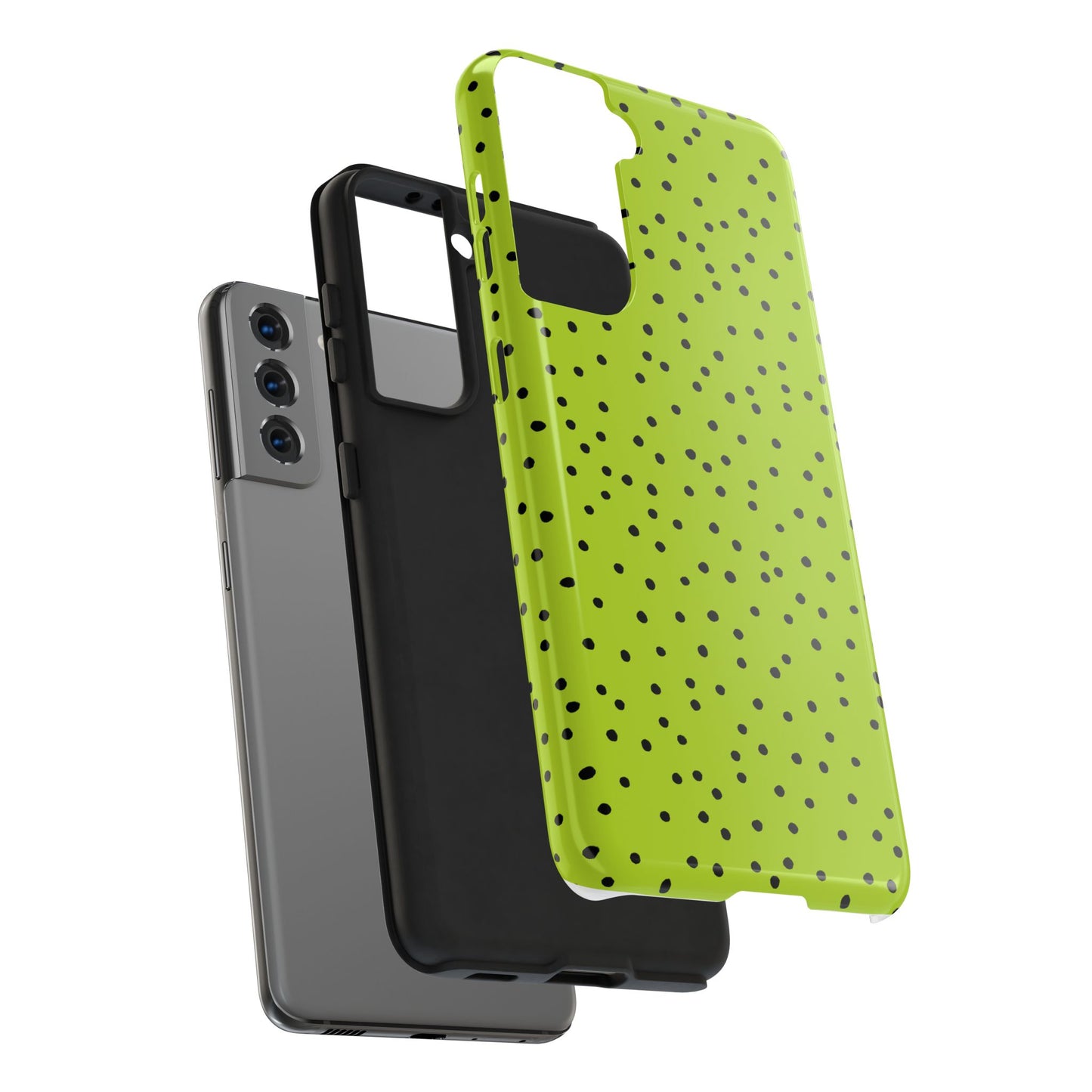 Dinky Dots Lime / Black Phone Case