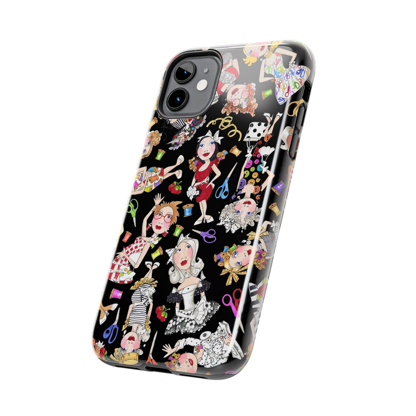 Sew Tossed Black Phone Case