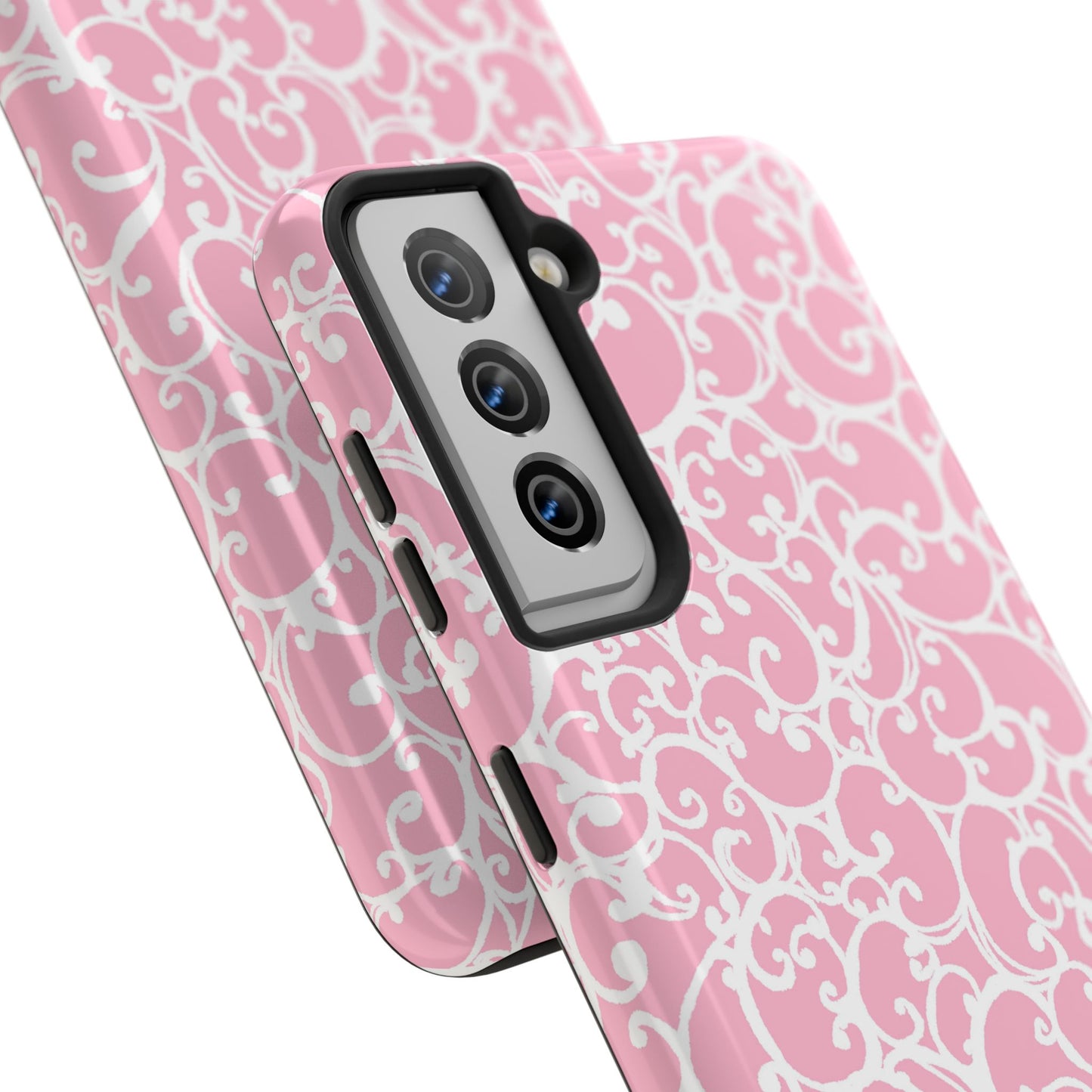Scrollie Pink / White Phone Case
