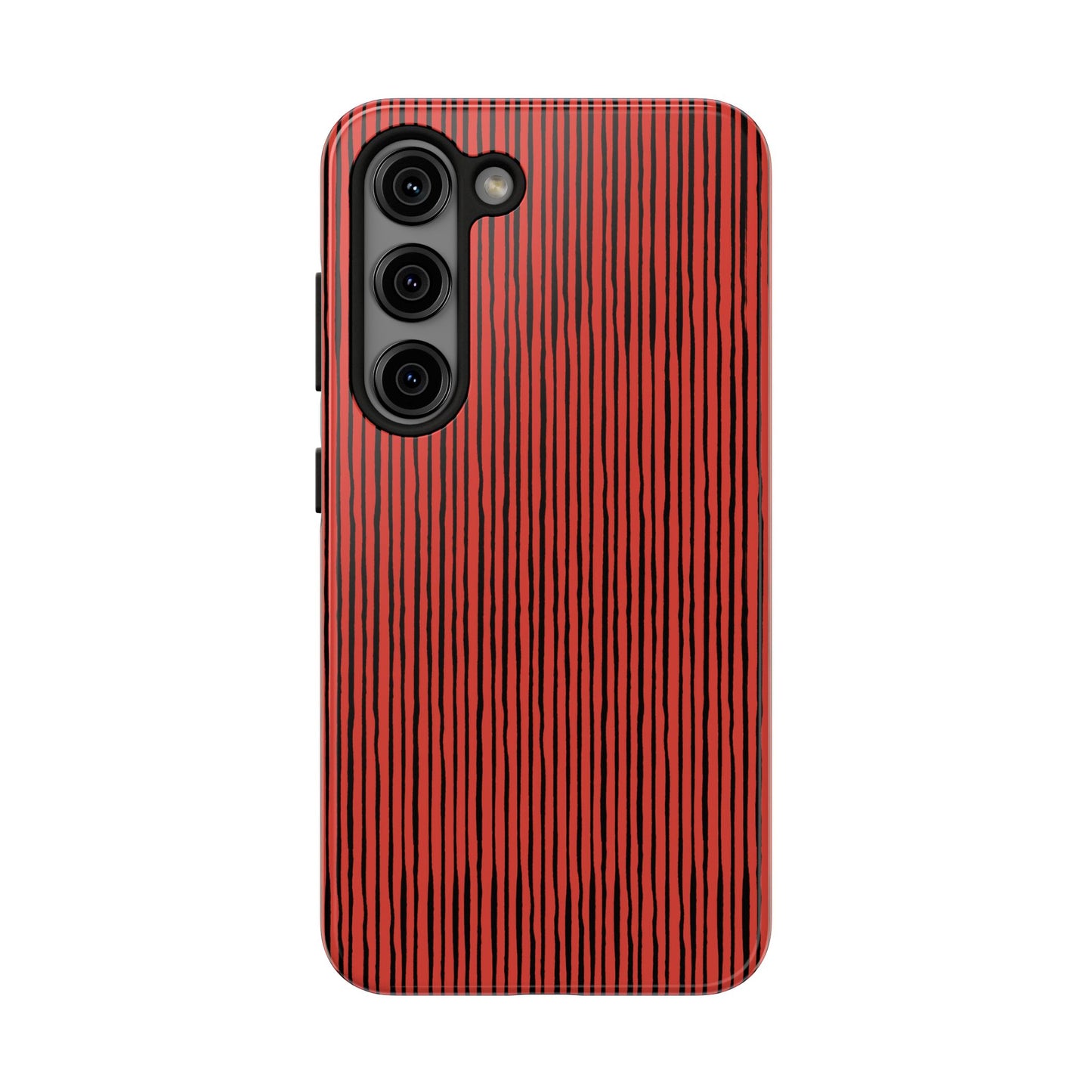 Quirky Pin Stripe Red / Black Phone Case