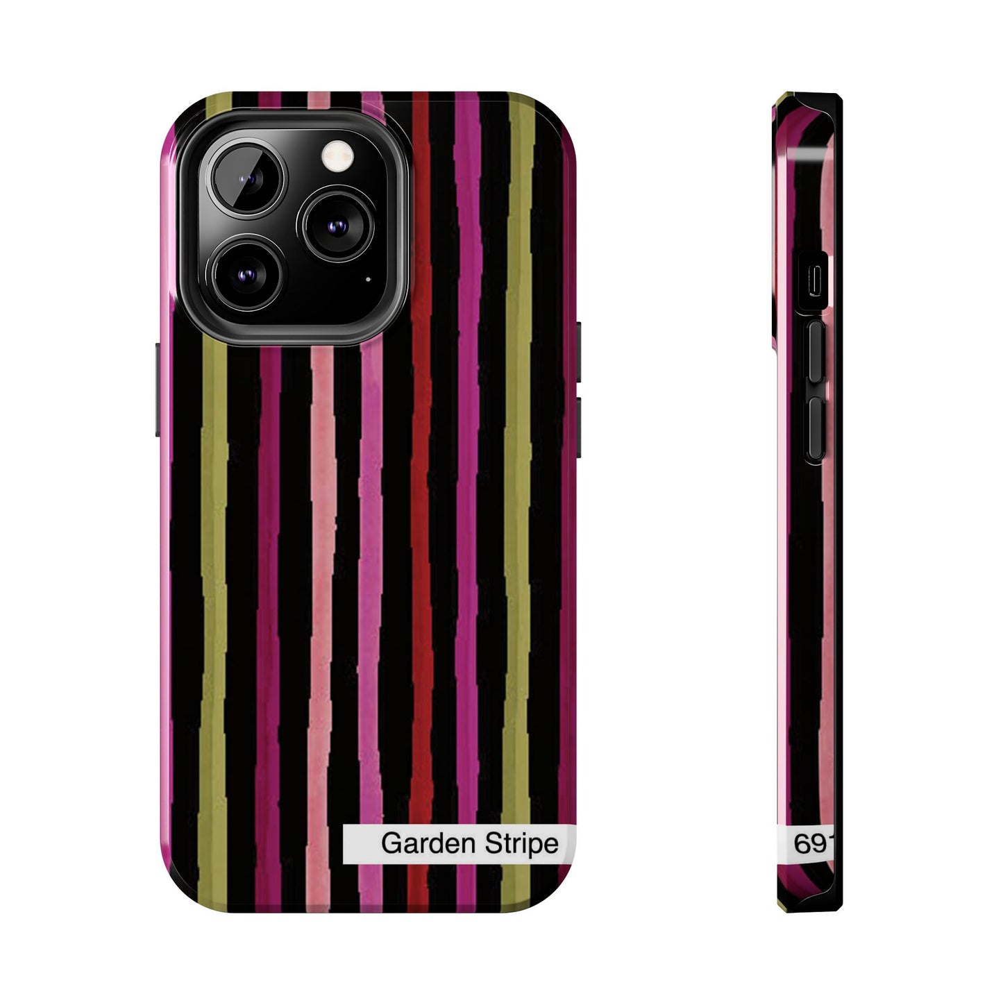 Garden Stripe Black Phone Case