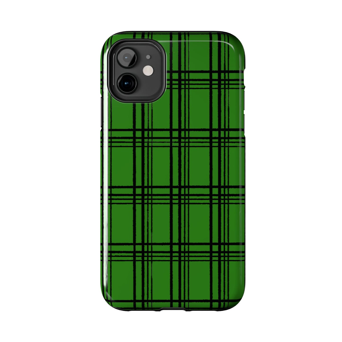 Glad Plaid Green / Black Phone Case