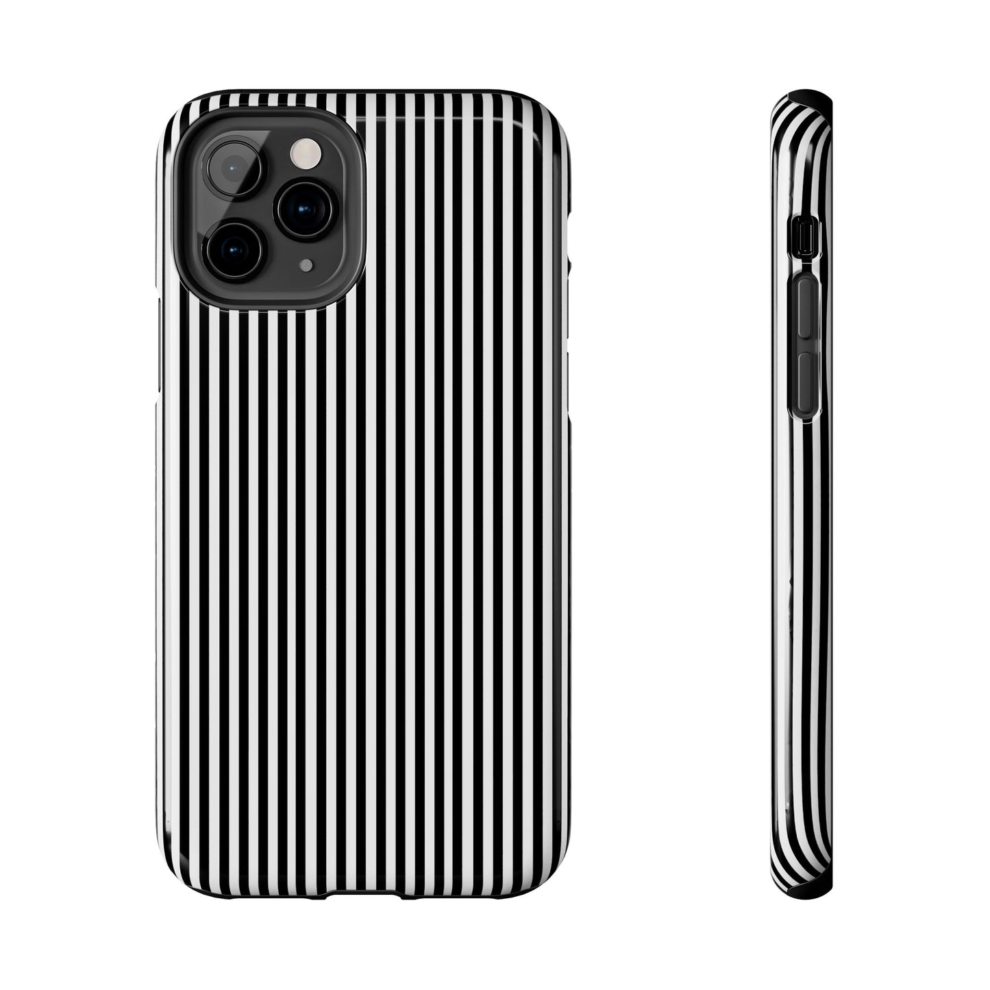 Stripe White / Black Phone Case