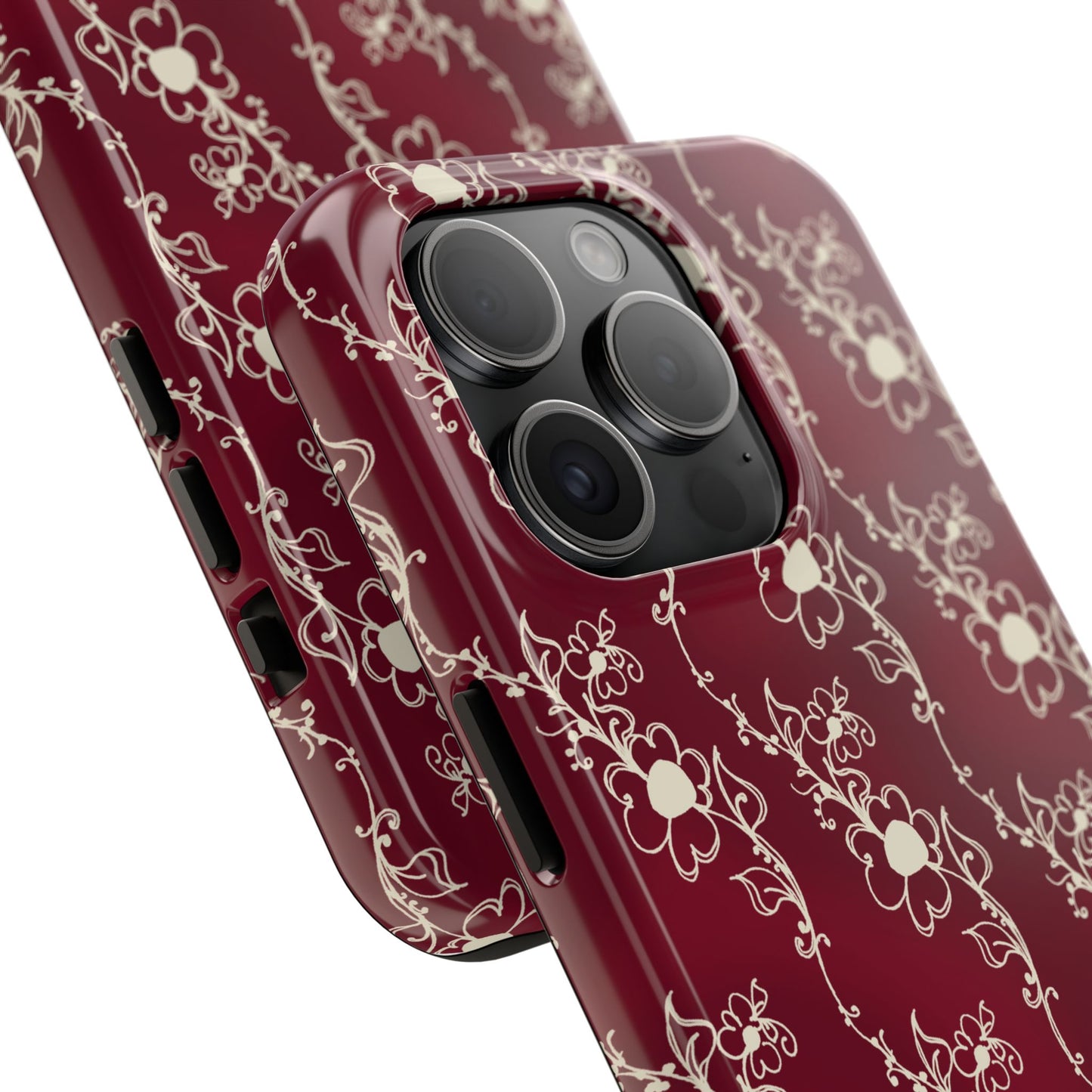 Diagonal Daisies Red / Ivory Phone Case