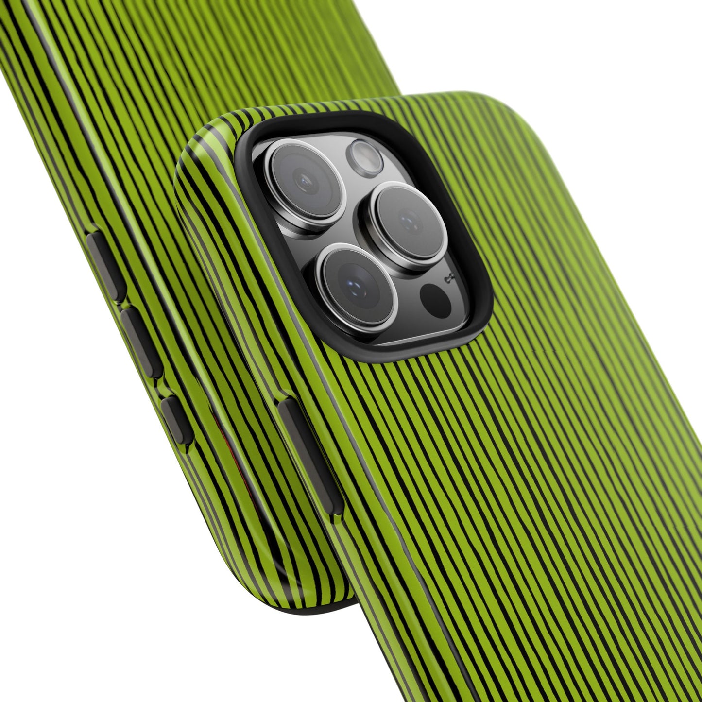 Quirky Pin Stripe Green / Black Phone Case