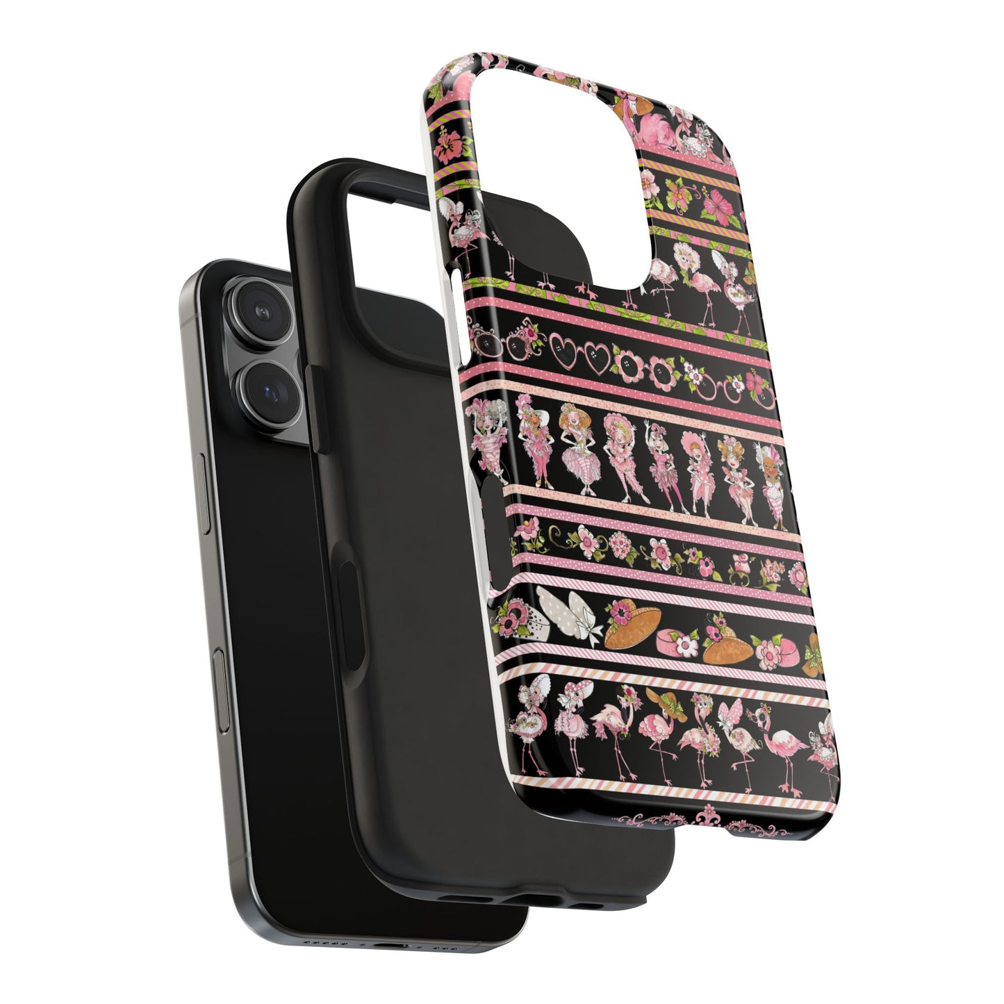 Flam Borders Black Phone Case