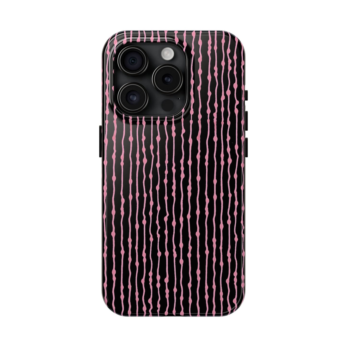 Faux Seersucker Black / Pink Phone Case