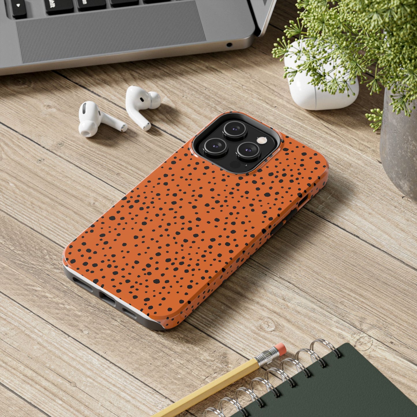 Pepper Dots Orange / Black Phone Case