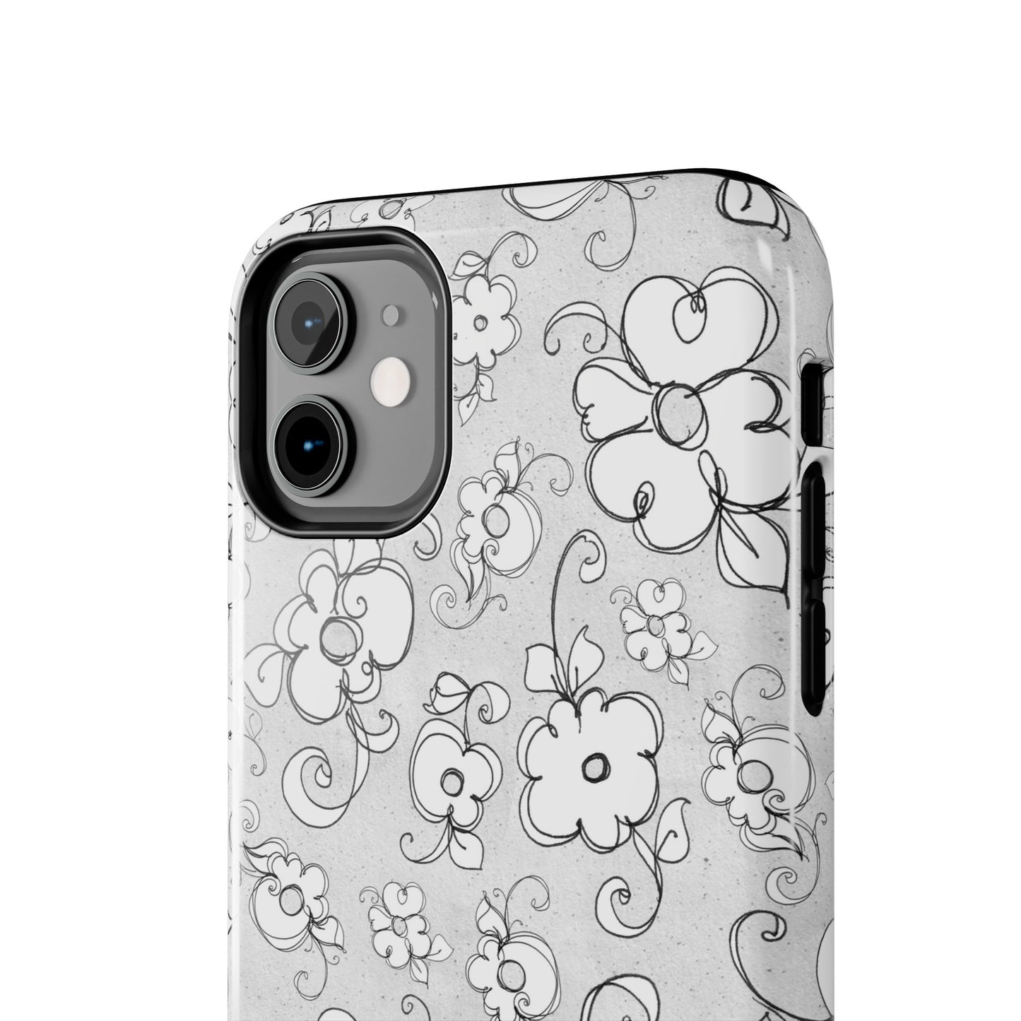 Lady Flowers Silver Phone Case