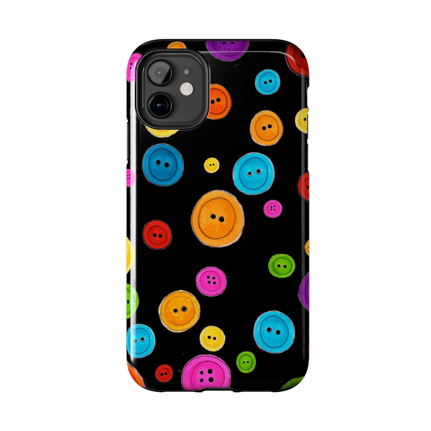 Button Dots Black Phone Case