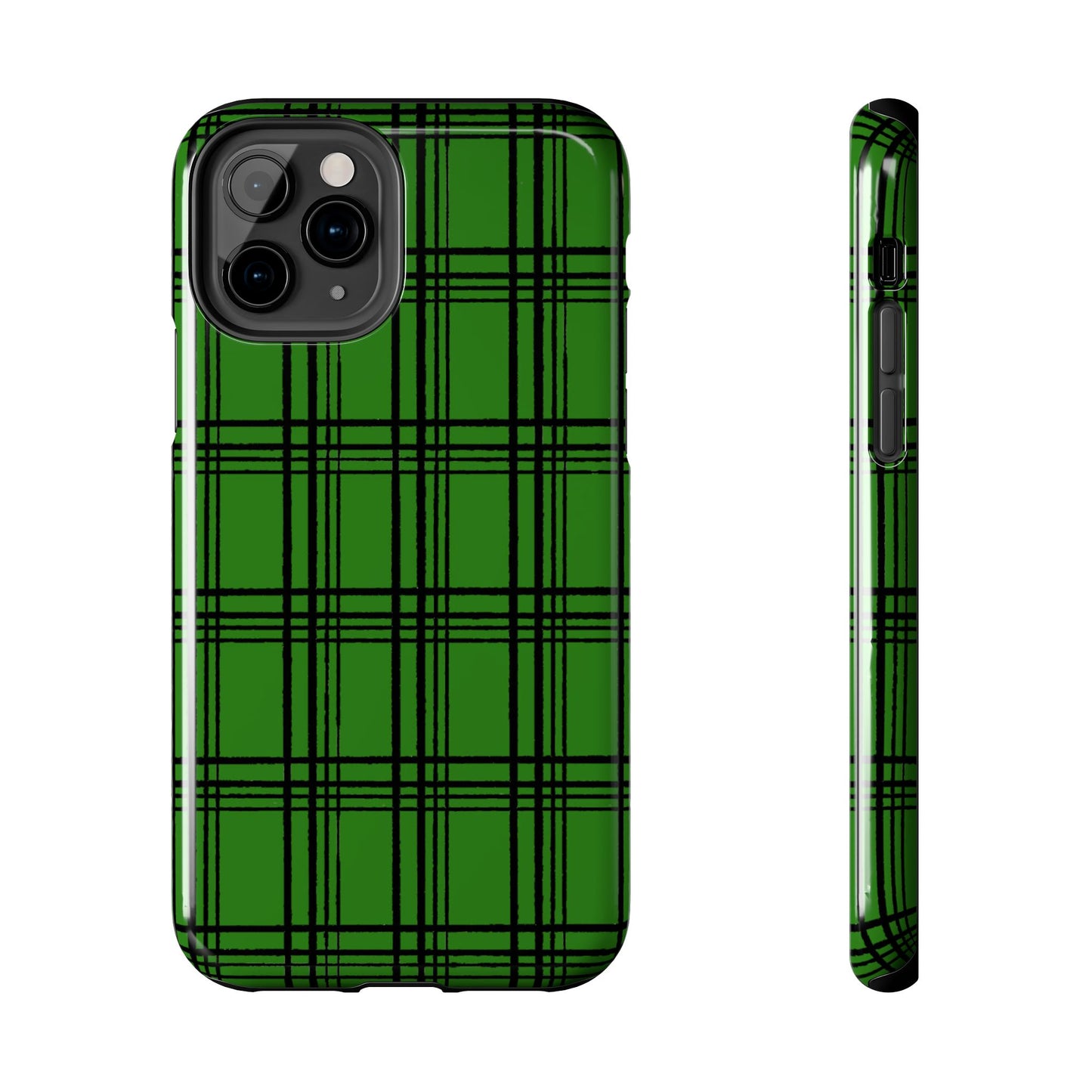 Glad Plaid Green / Black Phone Case