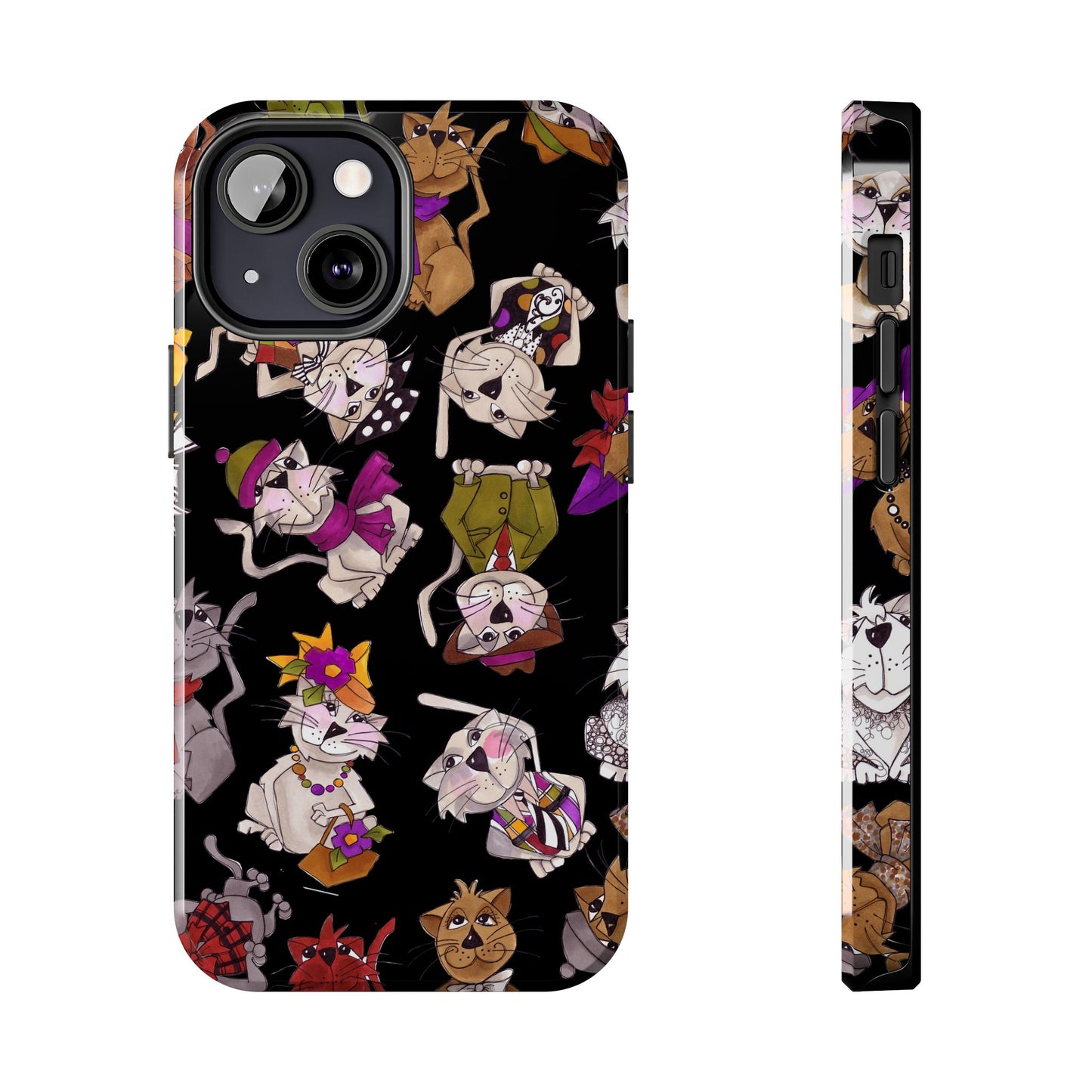 Spice Cats Tossed Black Phone Case