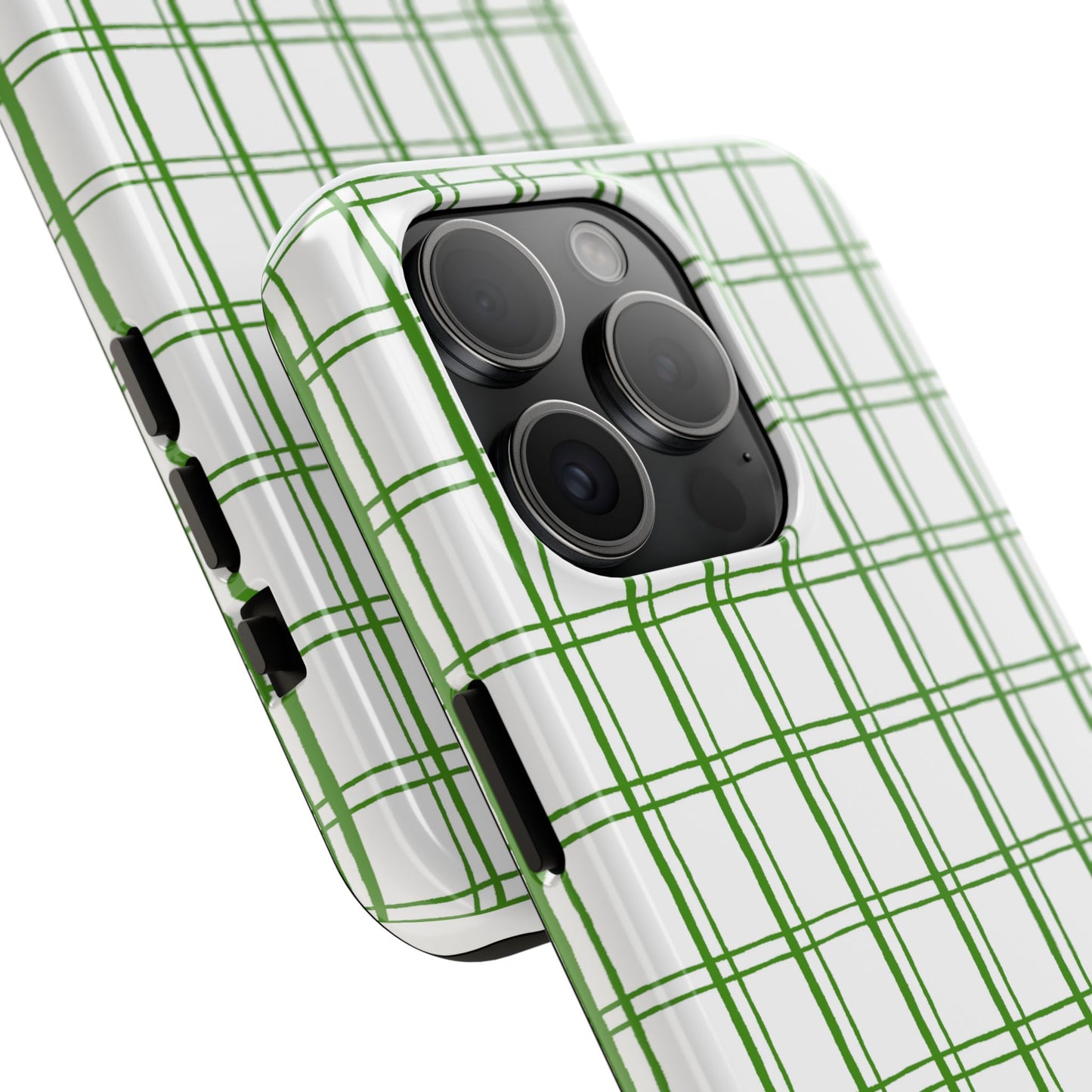 Little Plaid White / Green Phone Case