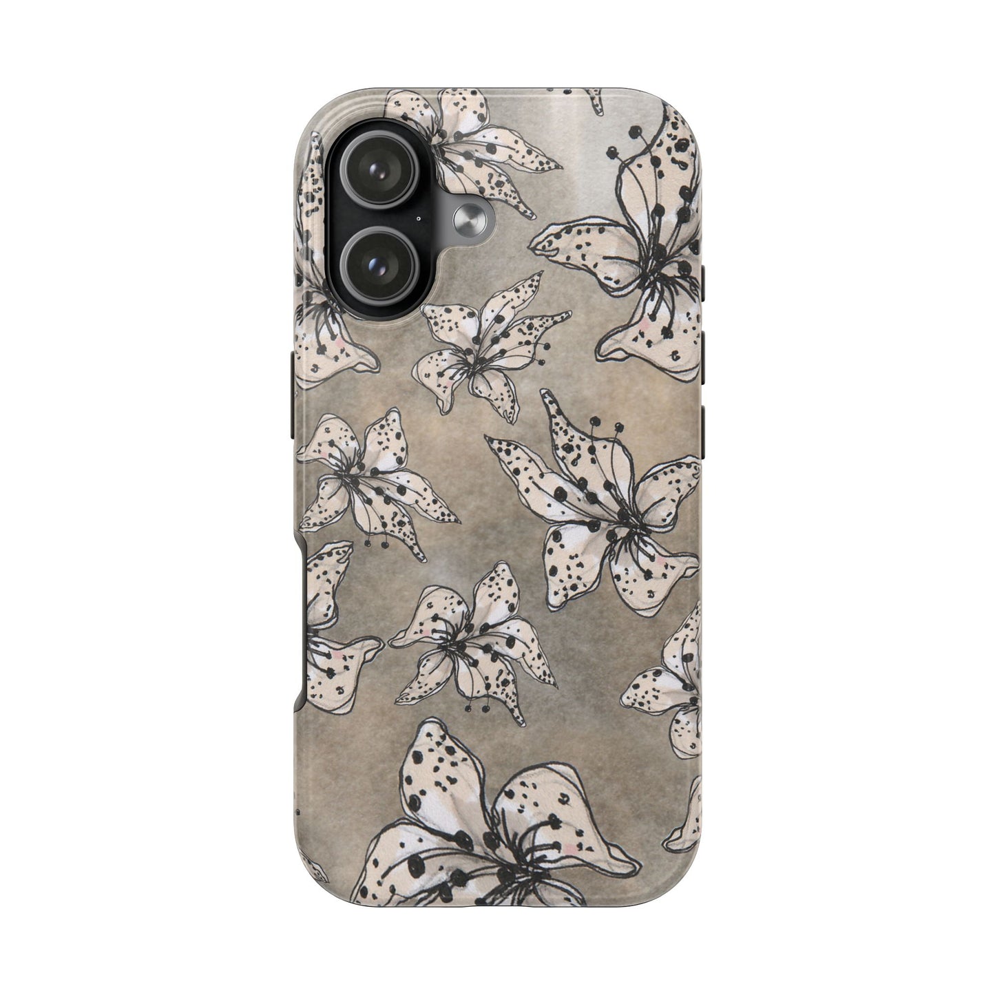 Spotted Lilies Gray Phone Case