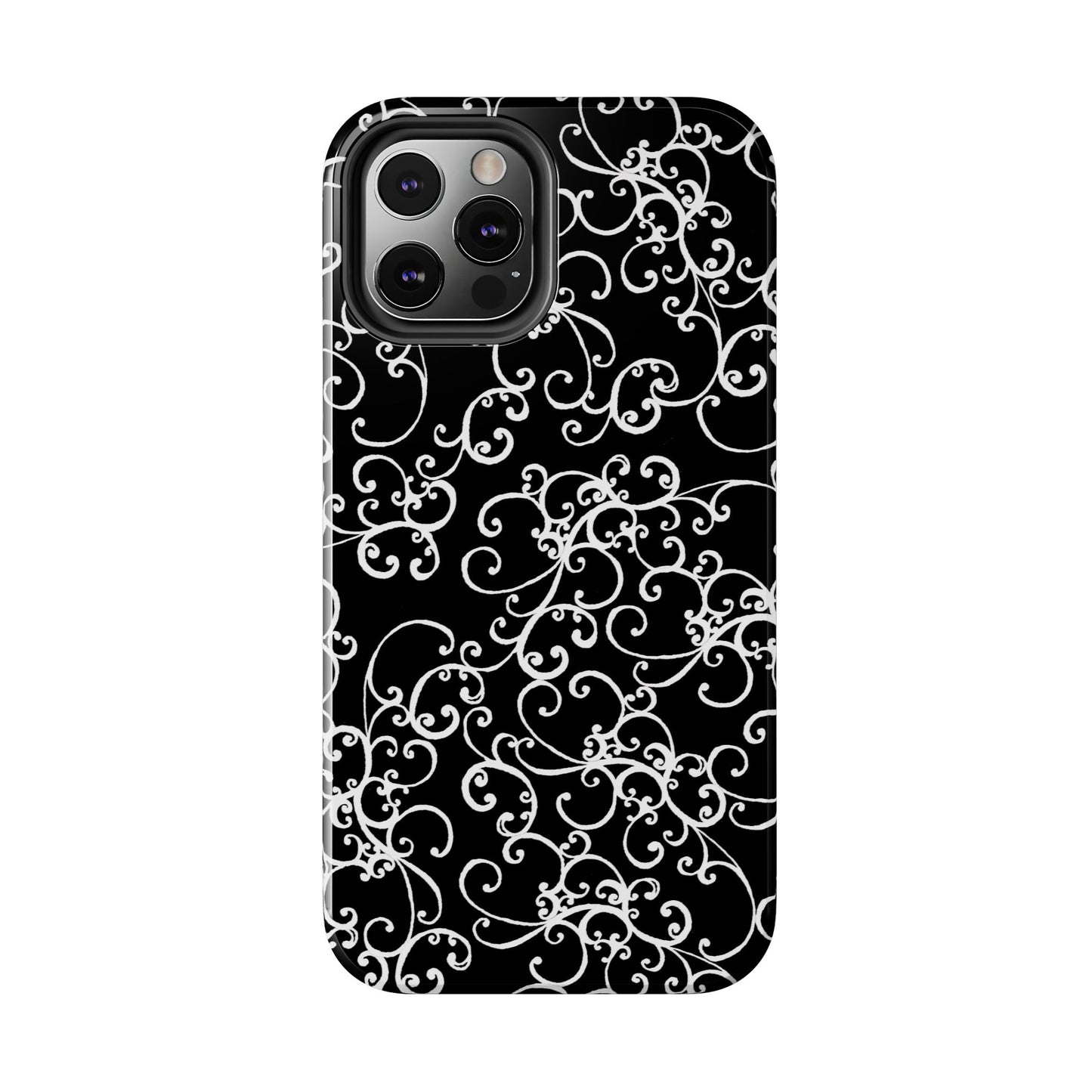 Elegant Scroll Black / White Phone Case