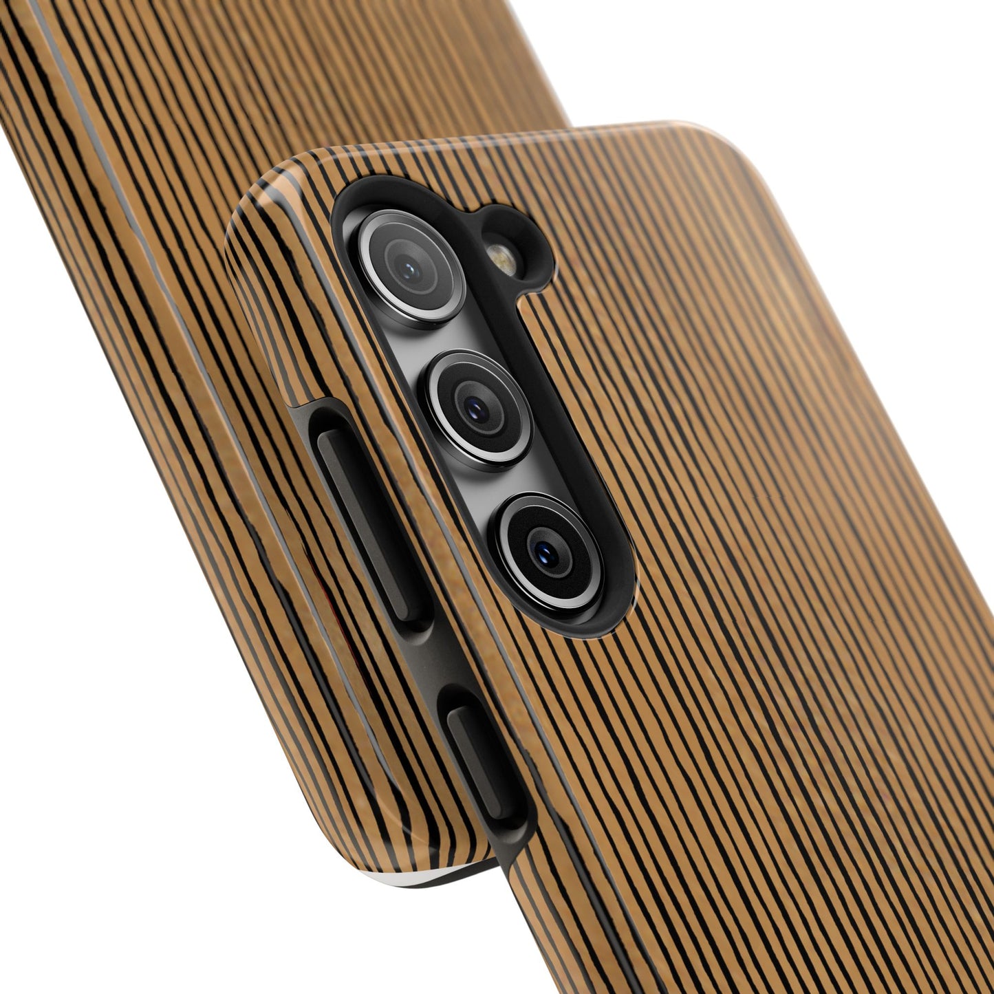 Quirky Pin Stripe Tan / Black Phone Case