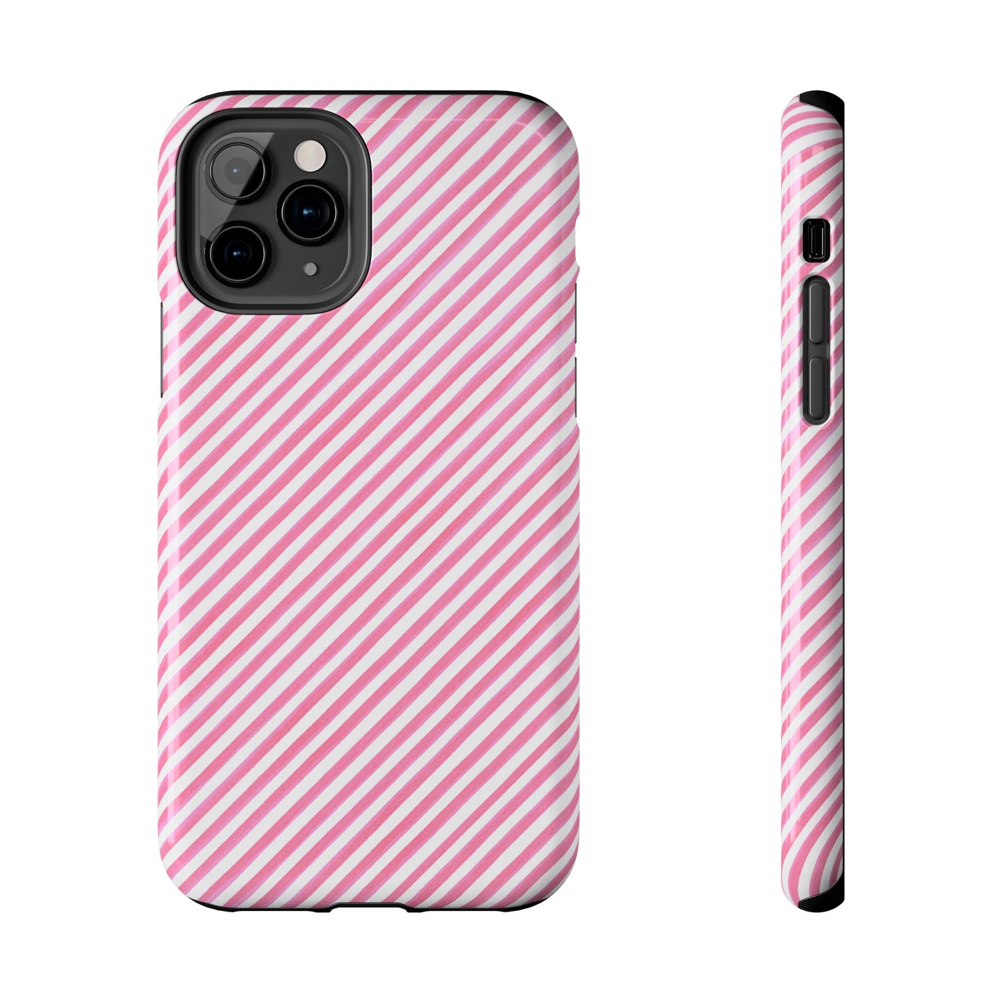 Bias Stripe Pink / White Phone Case