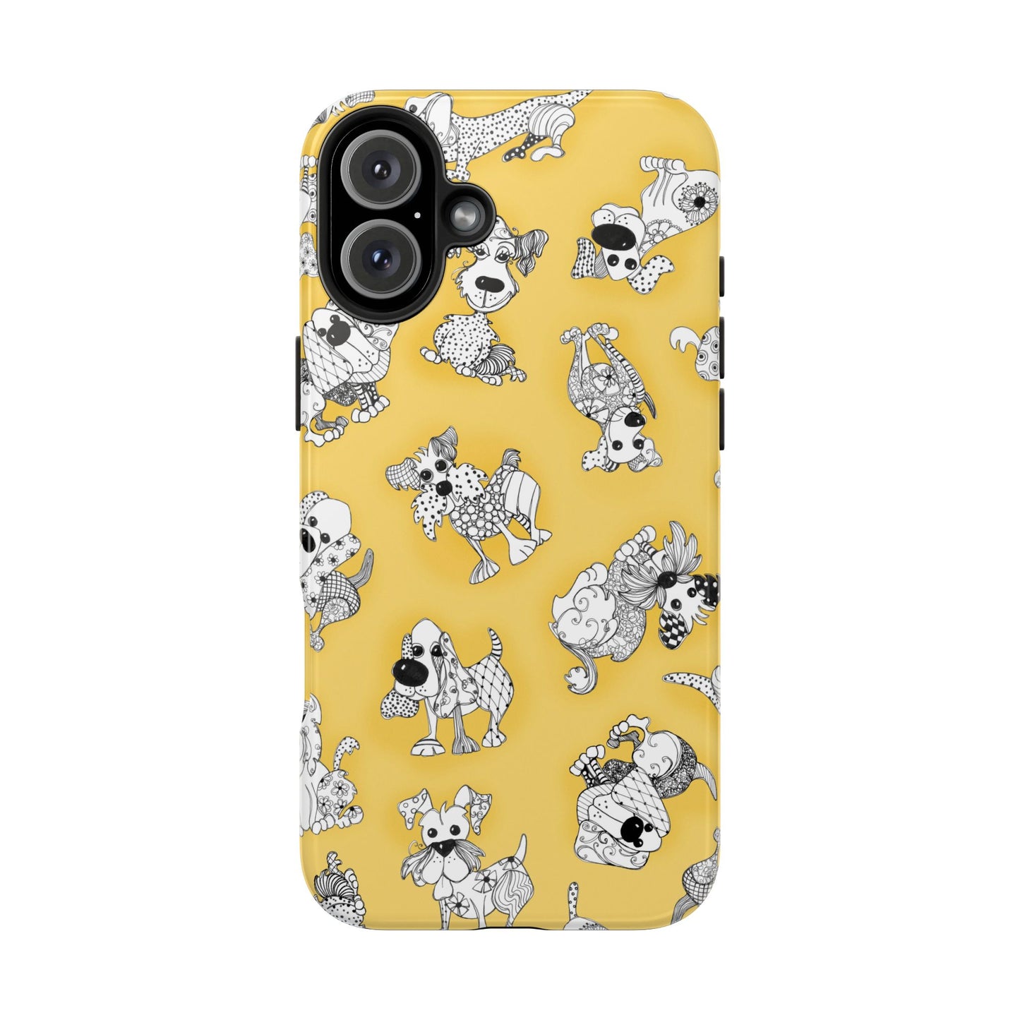 Doodle Dogs Yellow Phone Case