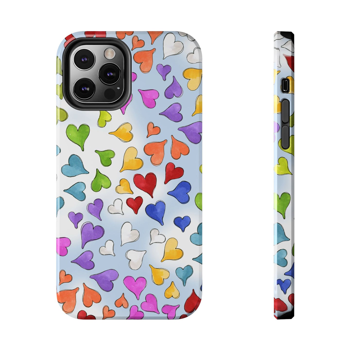 Happy Hearts Blue Sky Phone Case