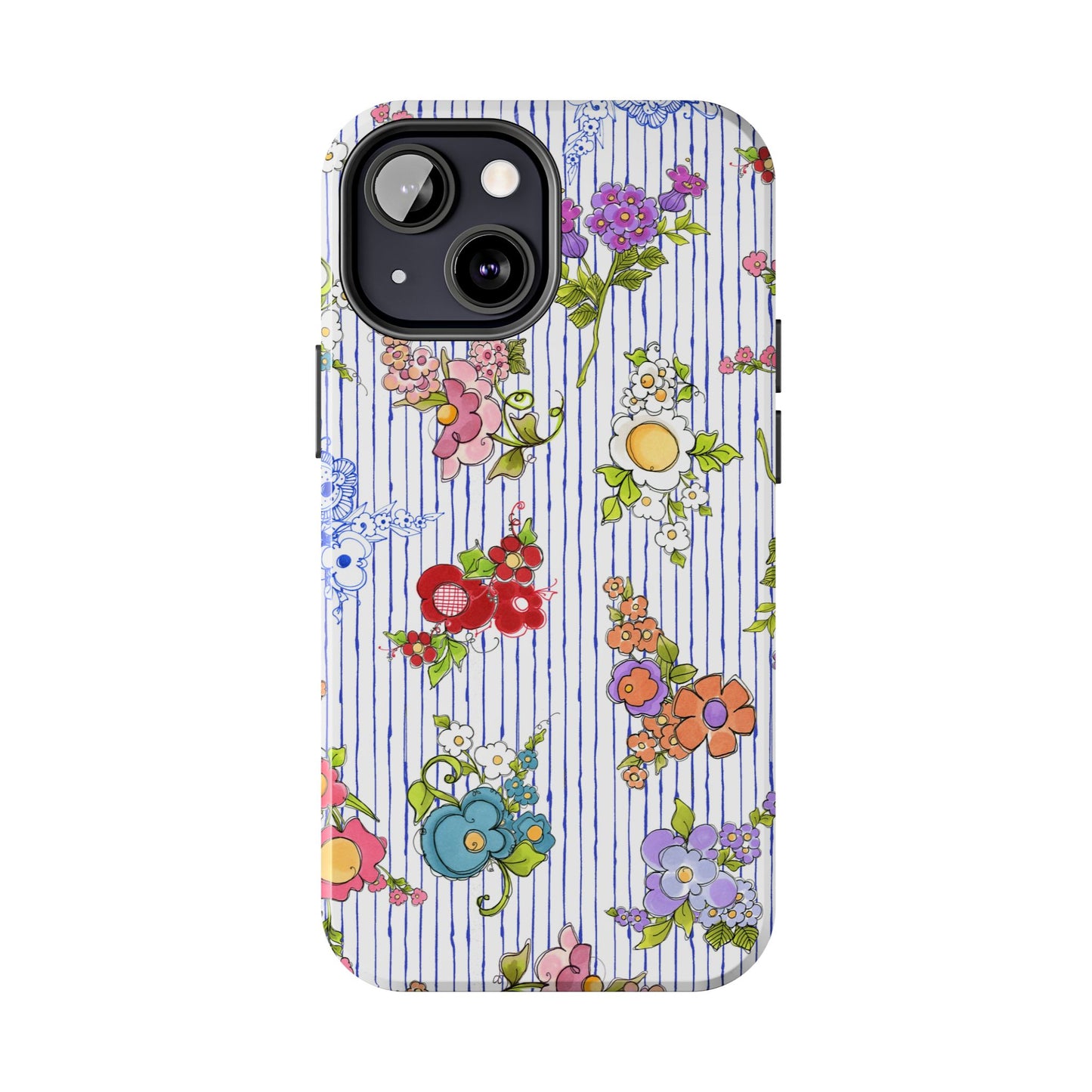 Mixed Bouquets Blue / White Phone Case