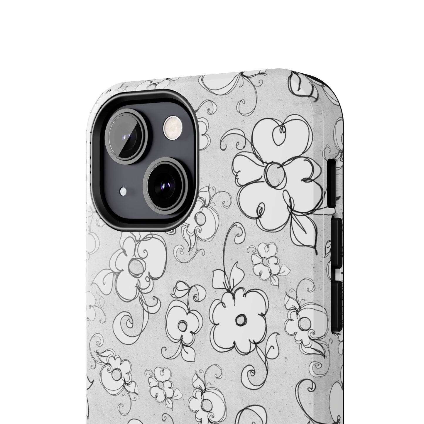 Lady Flowers Silver Phone Case