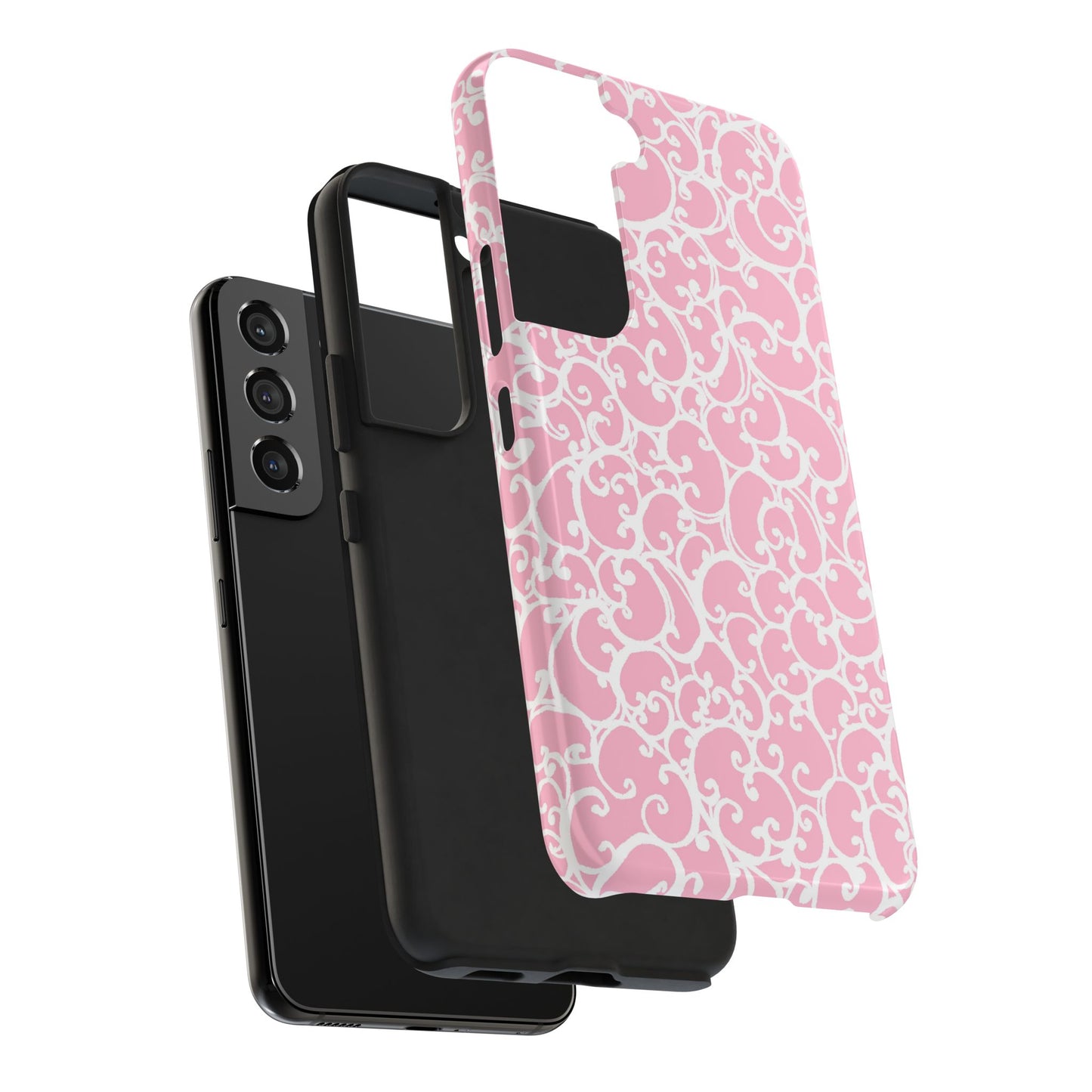 Scrollie Pink / White Phone Case