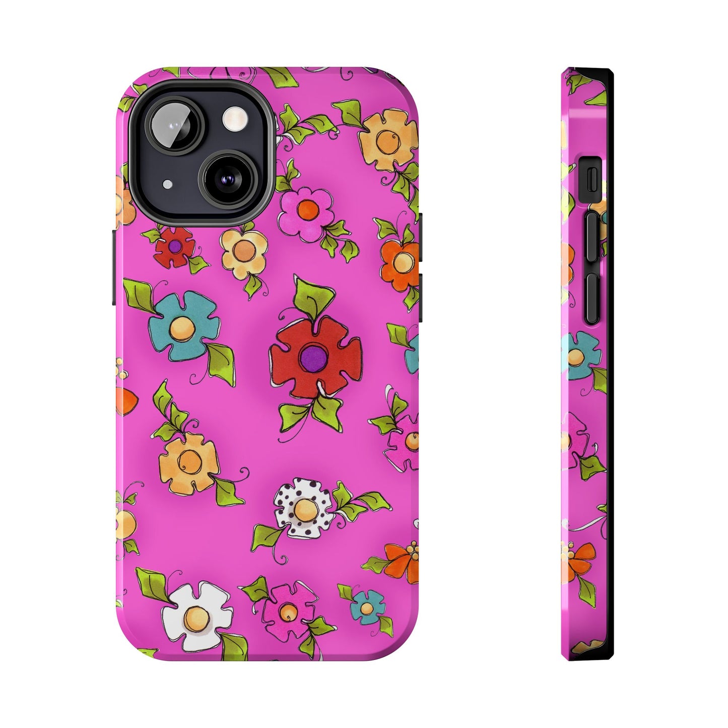 Happy Blooms Cerise Phone Case