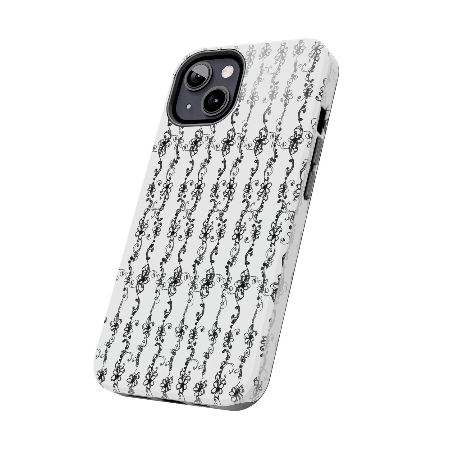 Flower Scroll Stripe Phone Case