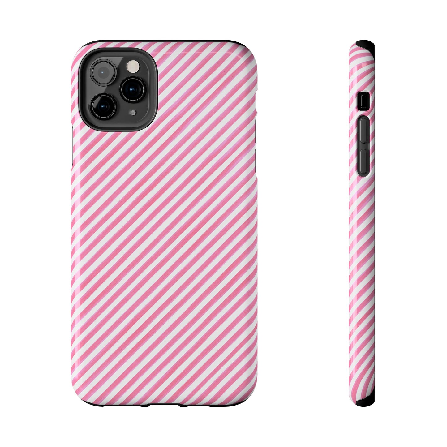 Bias Stripe Pink / White Phone Case