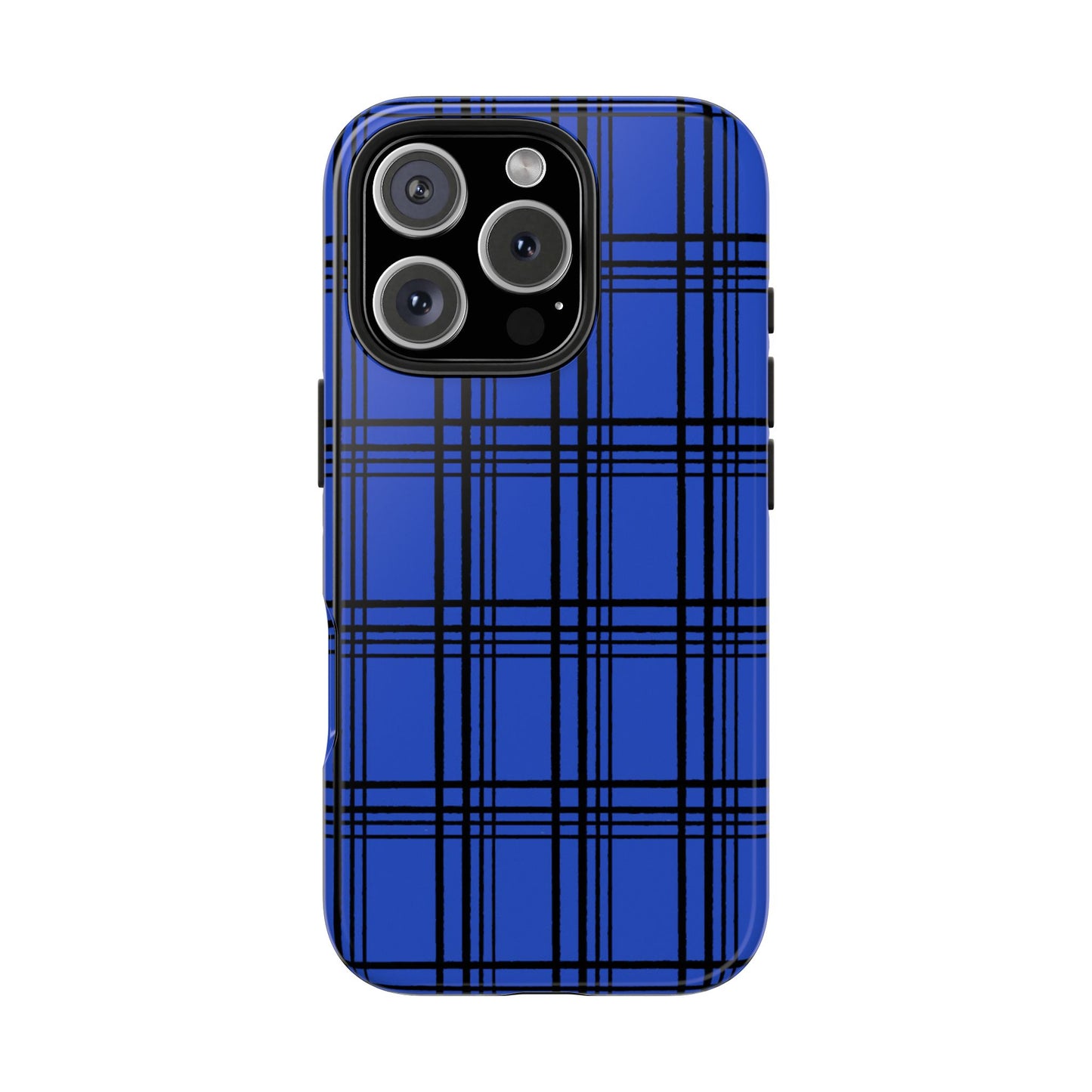 Glad Plaid Blue / Black Phone Case
