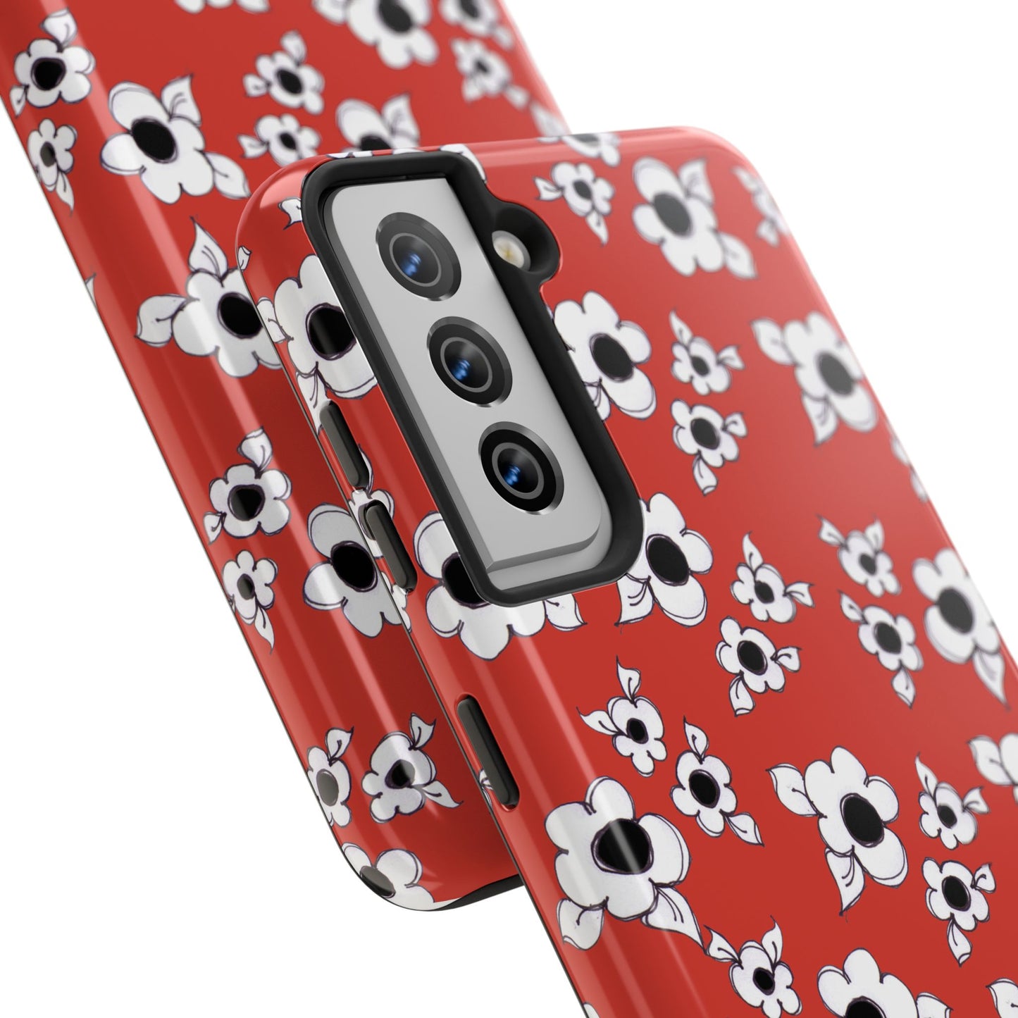 Daisy Cluster Red / Black Phone Case
