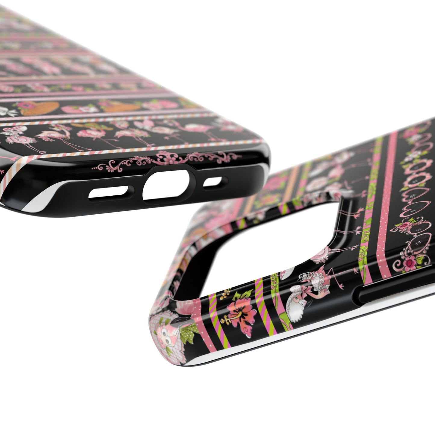 Flam Borders Black Phone Case