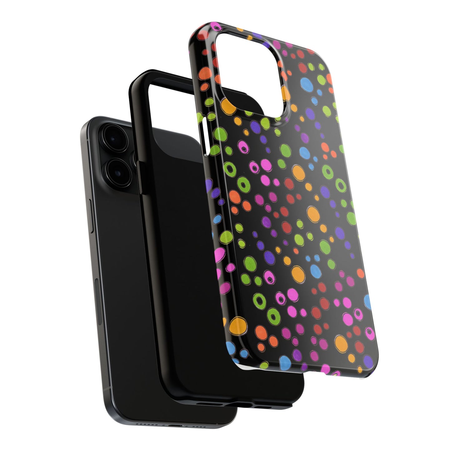 Dog Dots Black / Multi Phone Case
