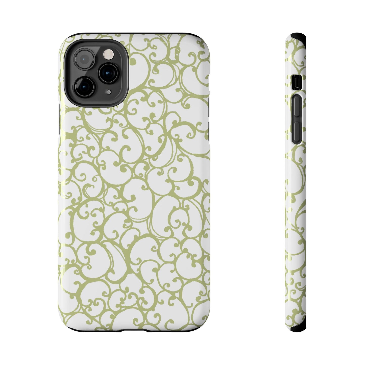 Scrollie White / Green Phone Case