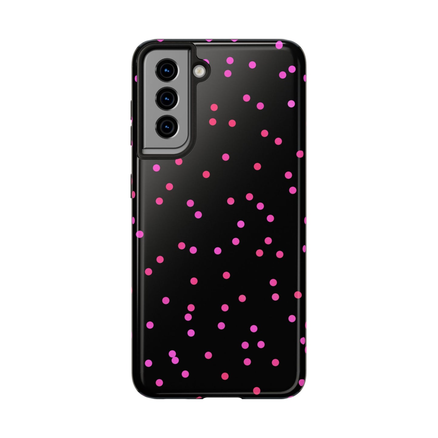 Space Dots Black / Cerise Phone Case