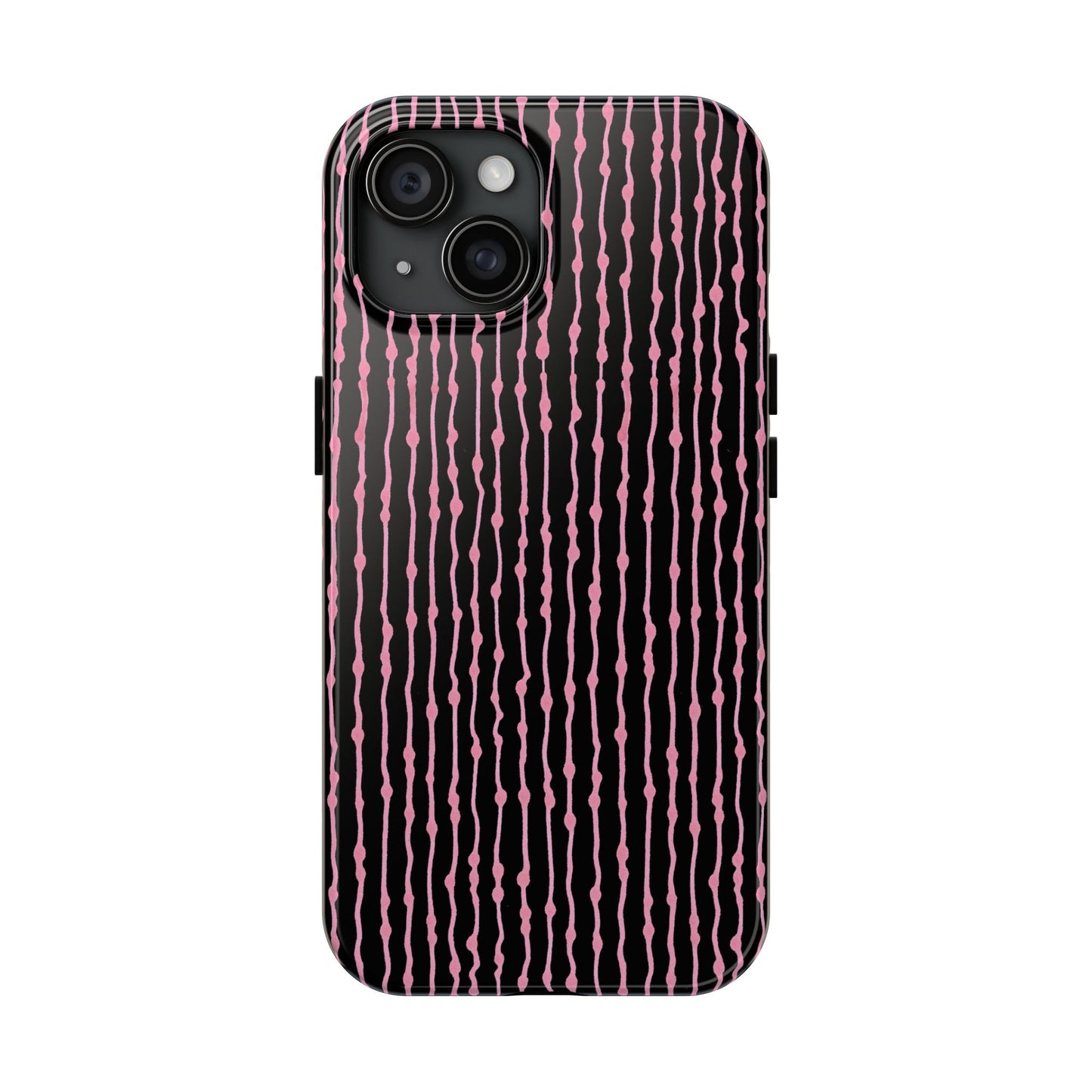 Faux Seersucker Black / Pink Phone Case