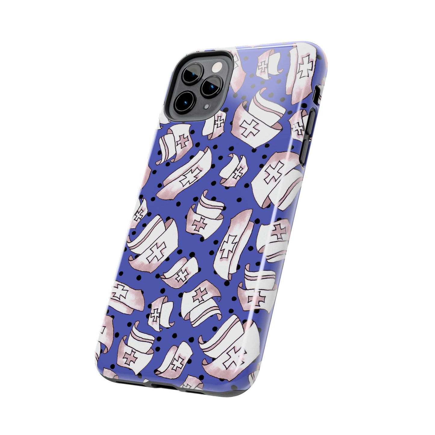 Med Hats Blue / Black Phone Case